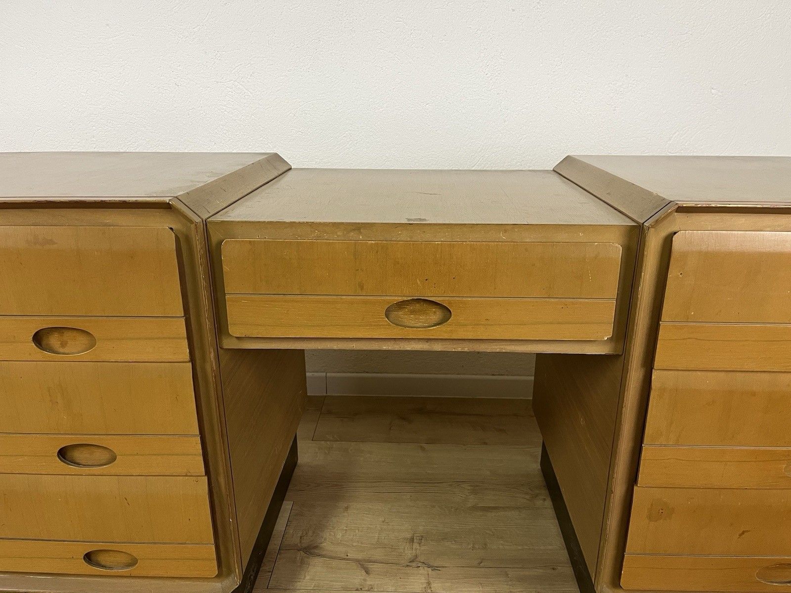 1960’s Brass Wood Console Chest Of Drawers Vintage Design photo Furniture