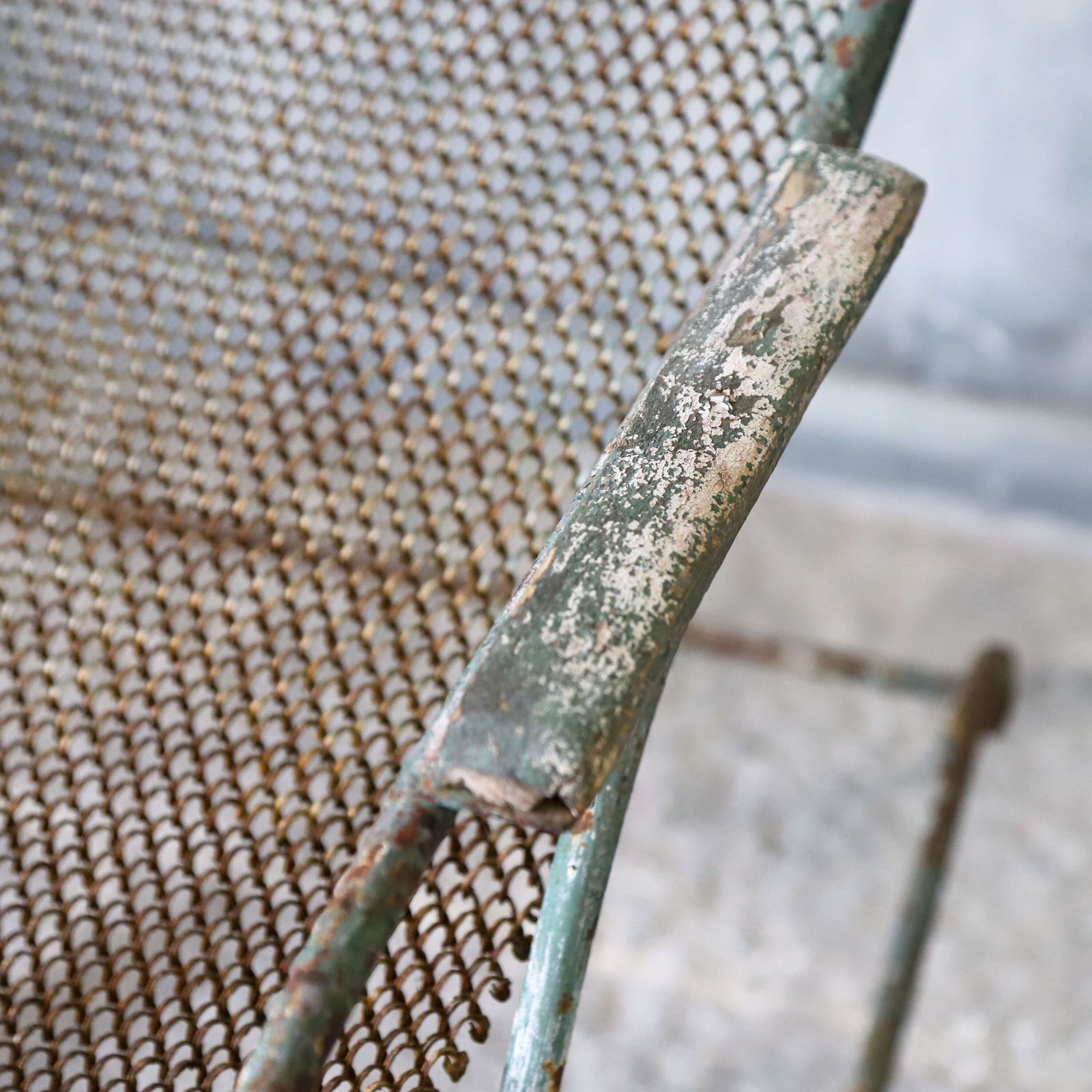Furniture Rare French 19th Century Chain Link Rocking Chair With Time Worn Patina photo