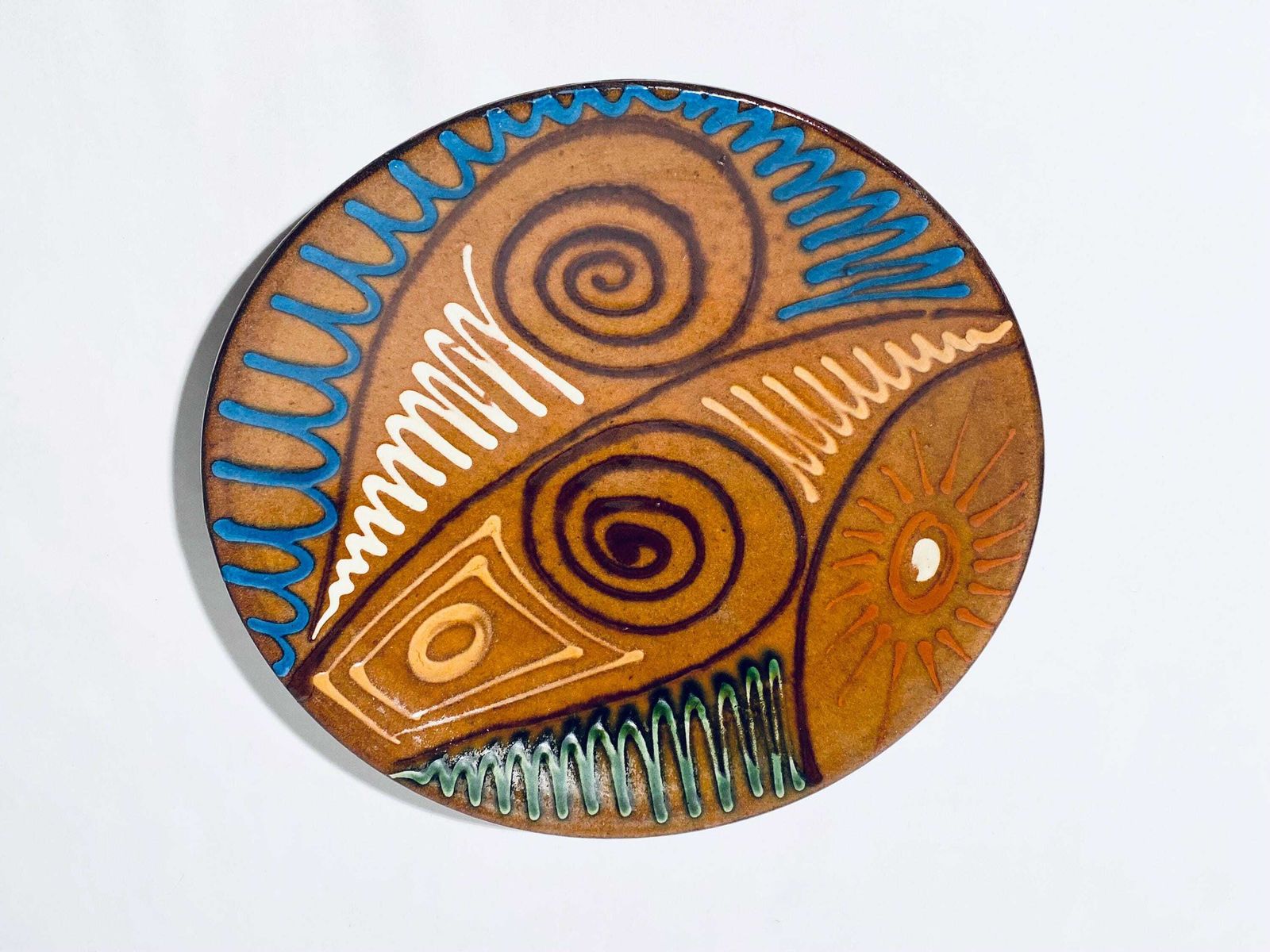 Large Abstract Puidgemont Ceramic Wall Plate / Vintage Spanish Decor 70s