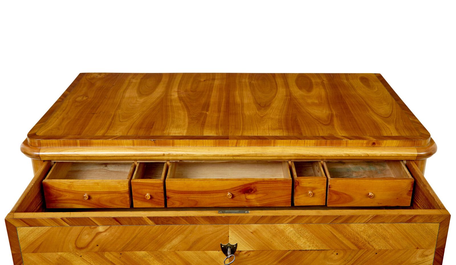 Mid 19th Century Scandinavian Inlaid Elm Chest Of Drawers photo buy