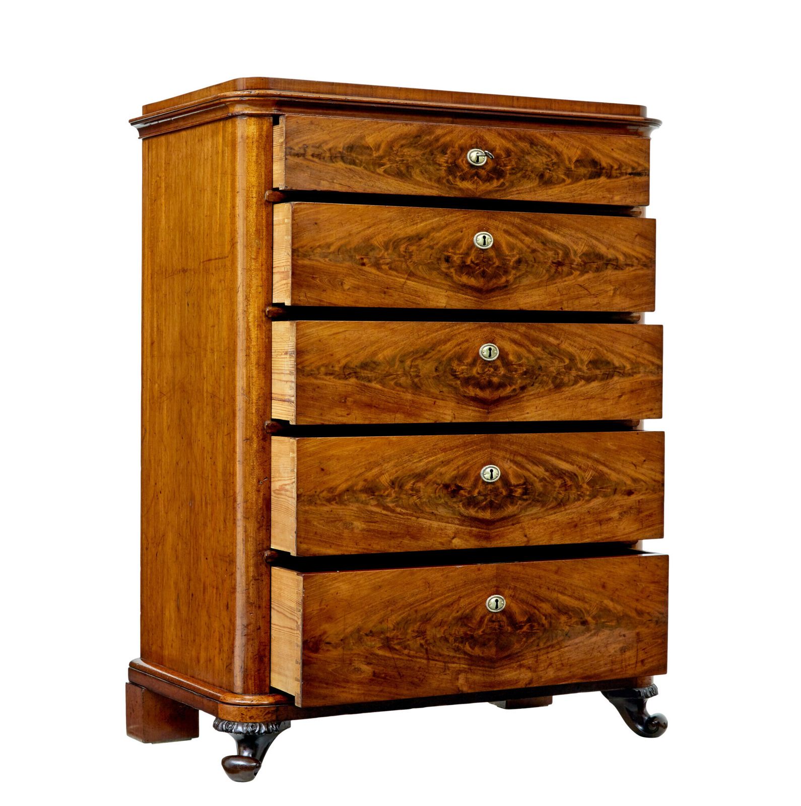 photo for sale Swedish 19th Century 5 Drawer Chest Of Drawers