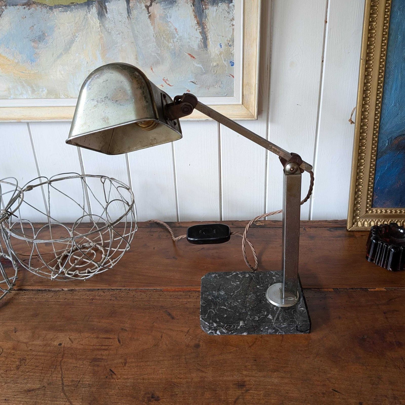 French Antique Desk Lamp, 1800s photo for sale
