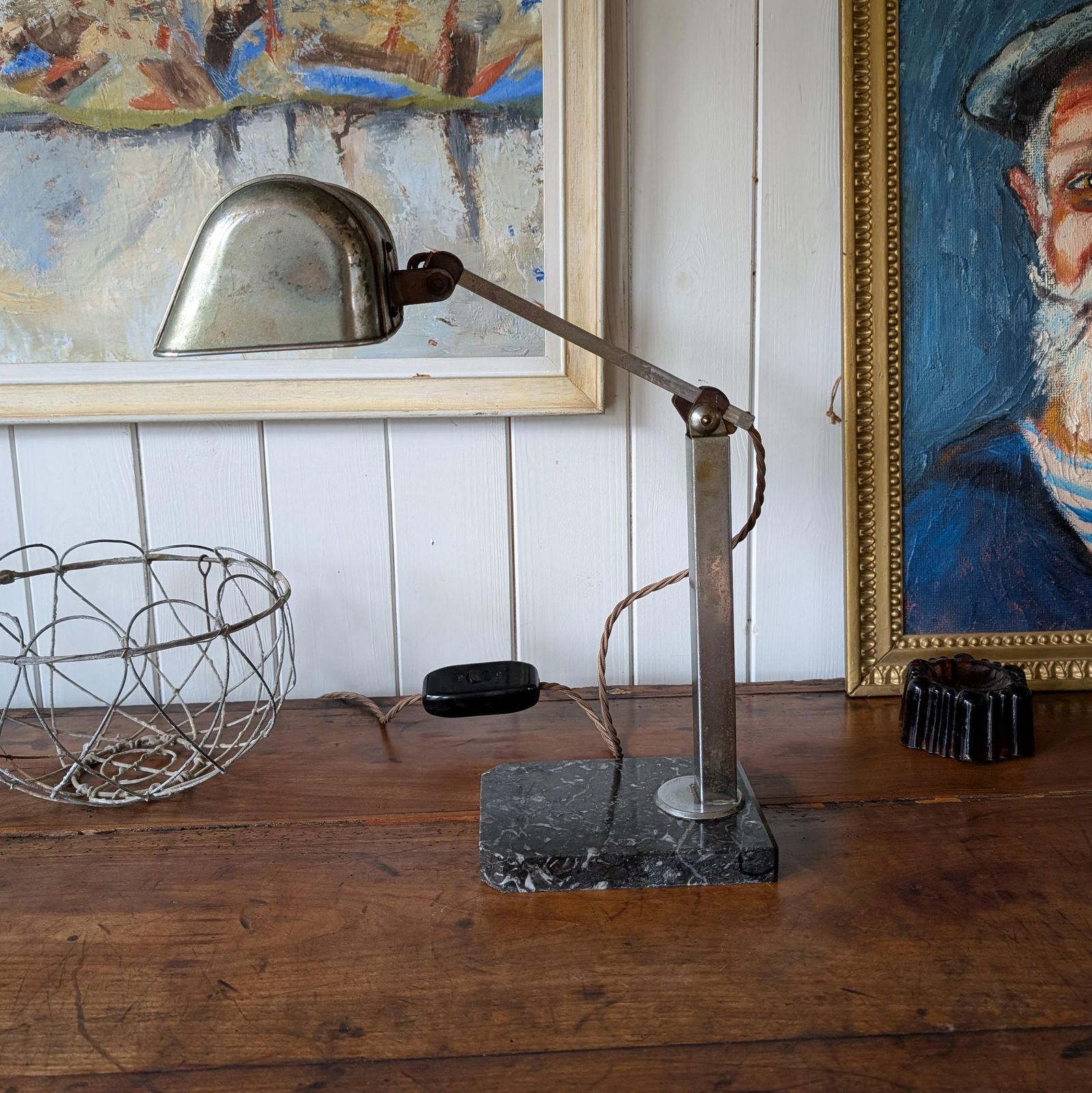 French Antique Desk Lamp, 1800s photo Lighting
