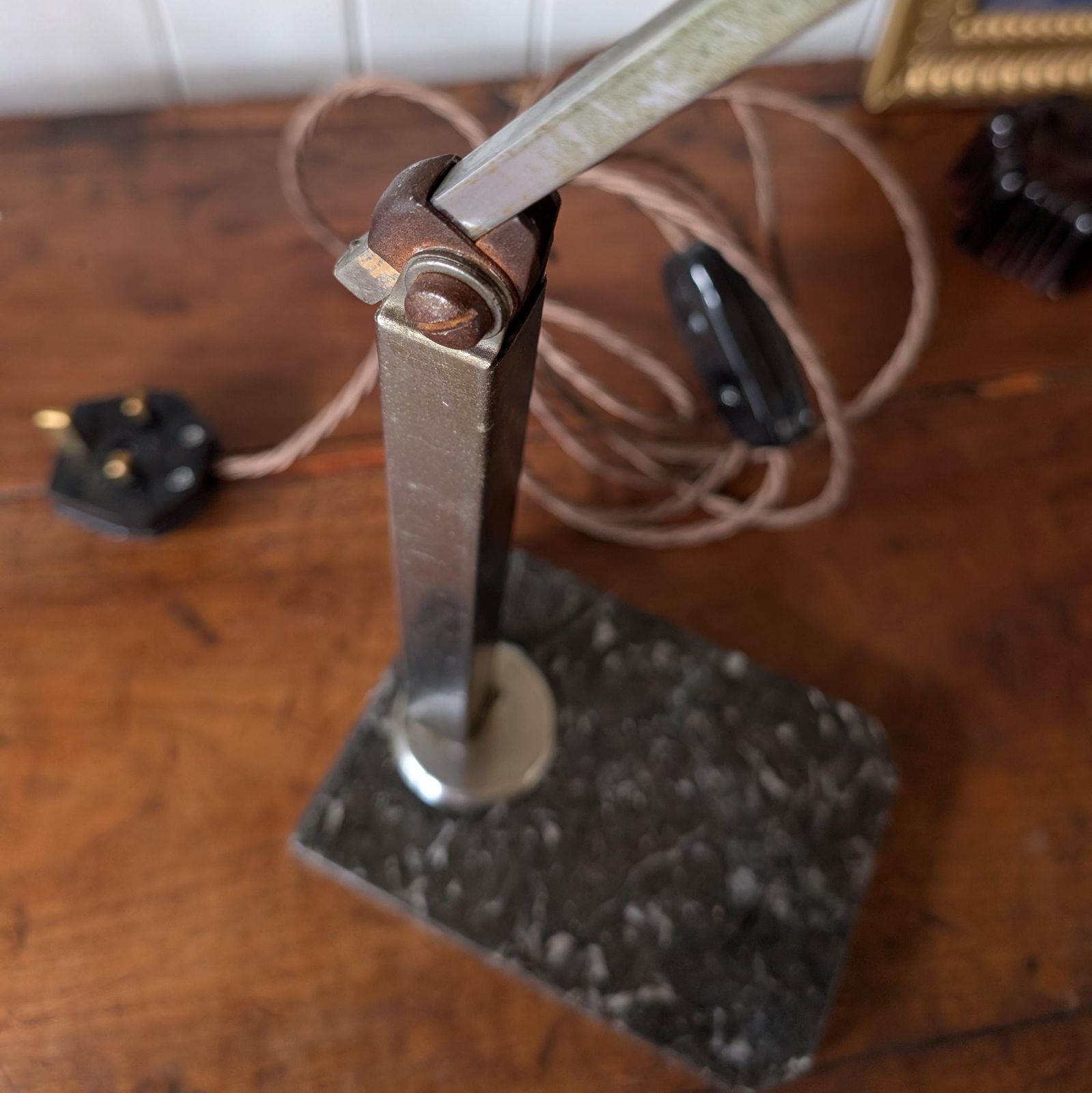 French Antique Desk Lamp, 1800s photo vintage
