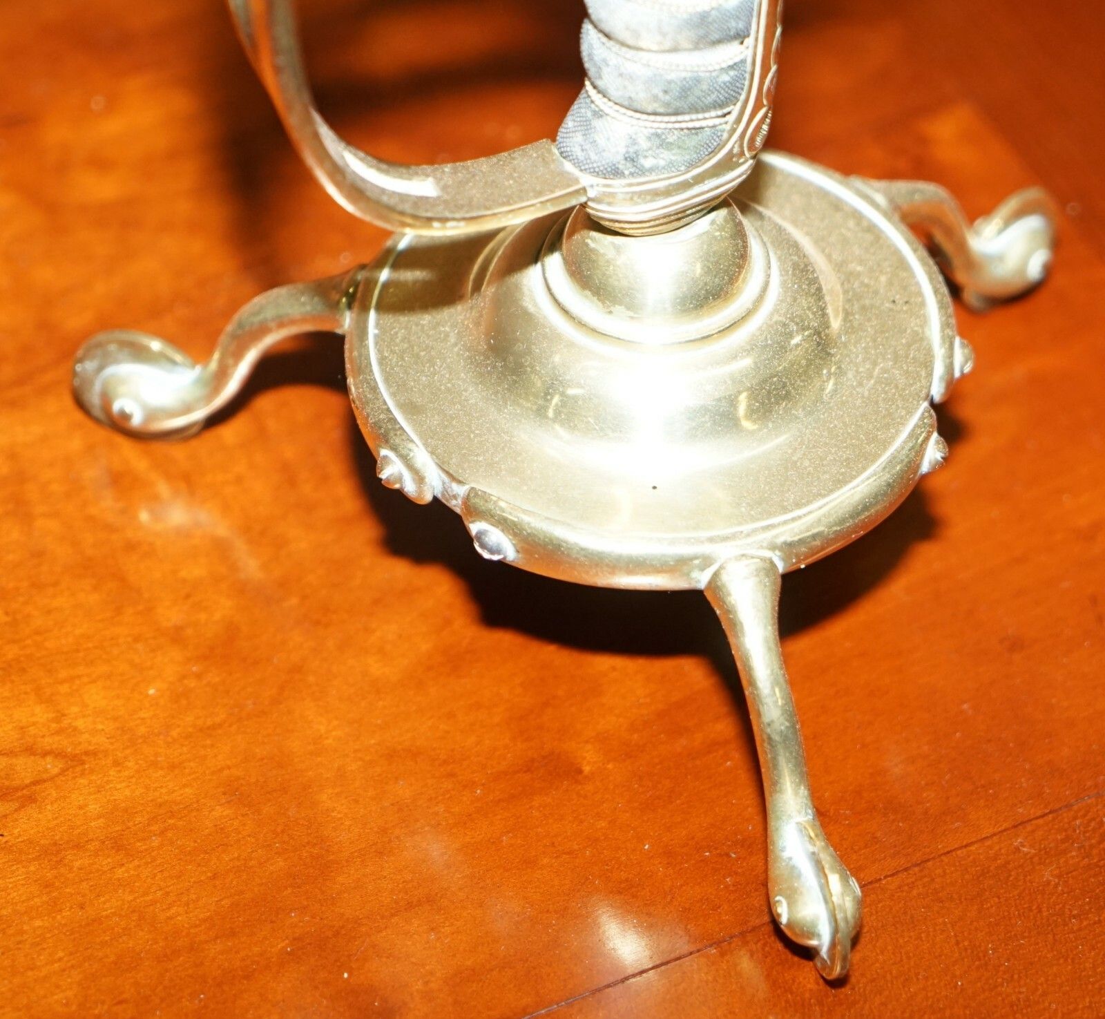 photo for sale Pair Of Benham & Froud Vr Stamped British Army 1905 Sword Handle Candlesticks