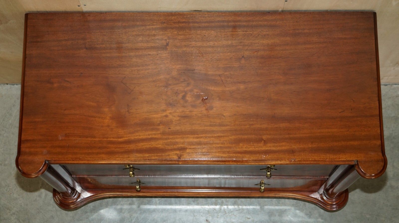 Exquisite Antique Victorian Flamed Mahogany Chest Of Drawers Porcelain Castors photo buy