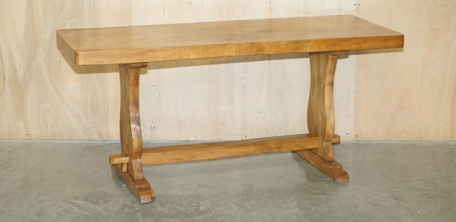 Sublime Antique English Circa 1880 Burr Oak One Plank Top Refectory Dining Table photo furniture