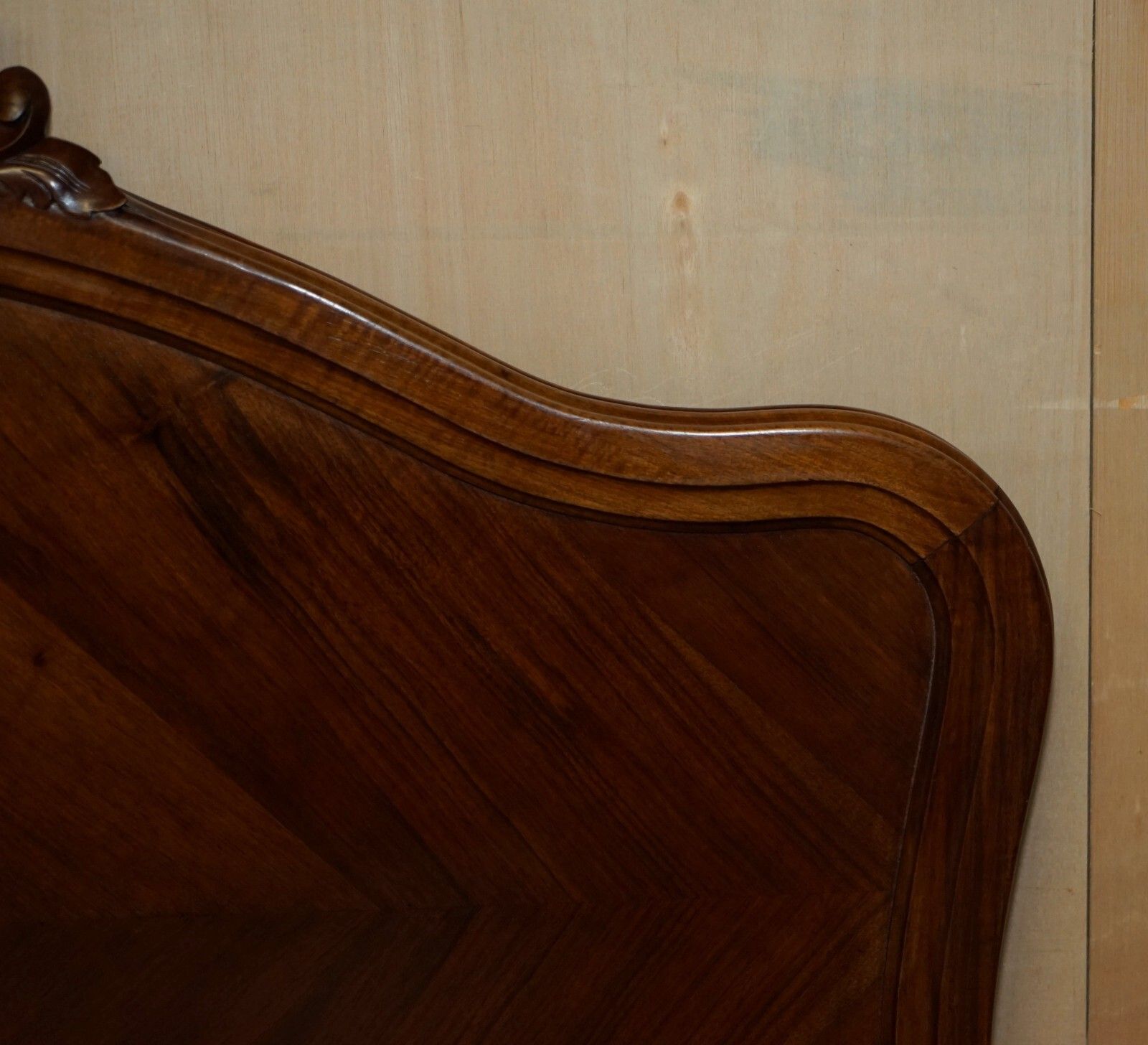 photo for sale Pair Of French Louis XV Napoleon III Ornately Carved Bed Stead Frames In Walnut