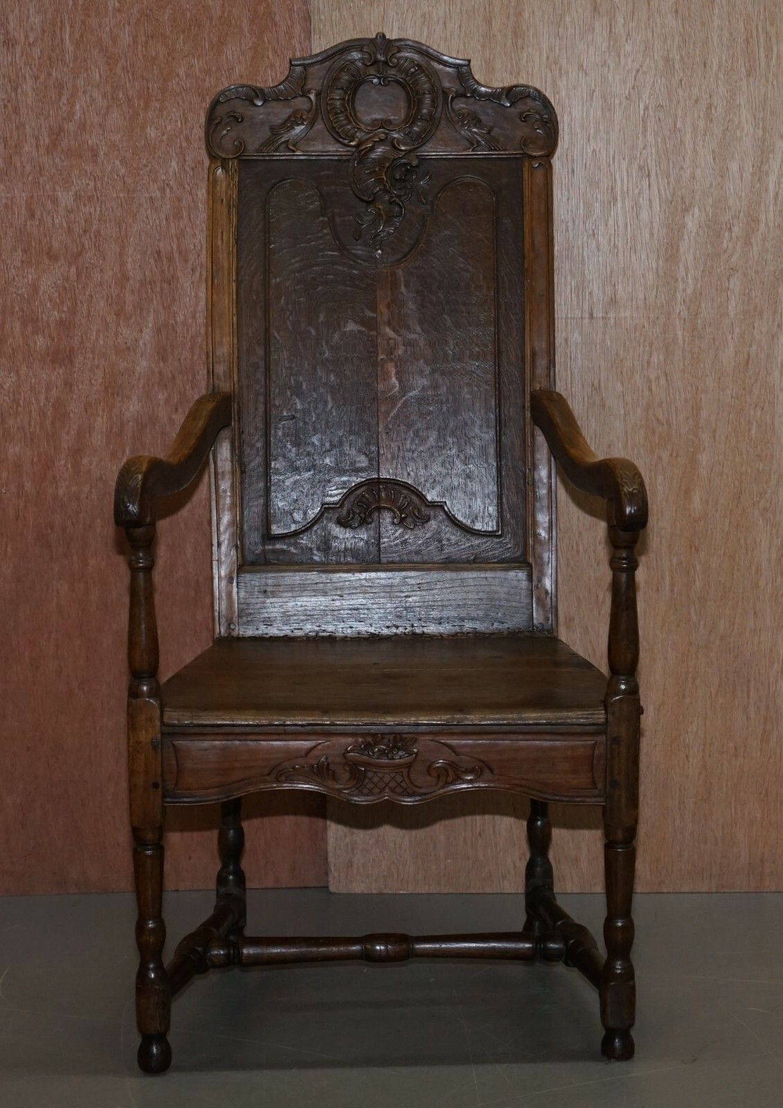 Lovely Original 18th Century Herve Liege Belgium Carved Wood Armchair Wainscot photo furniture
