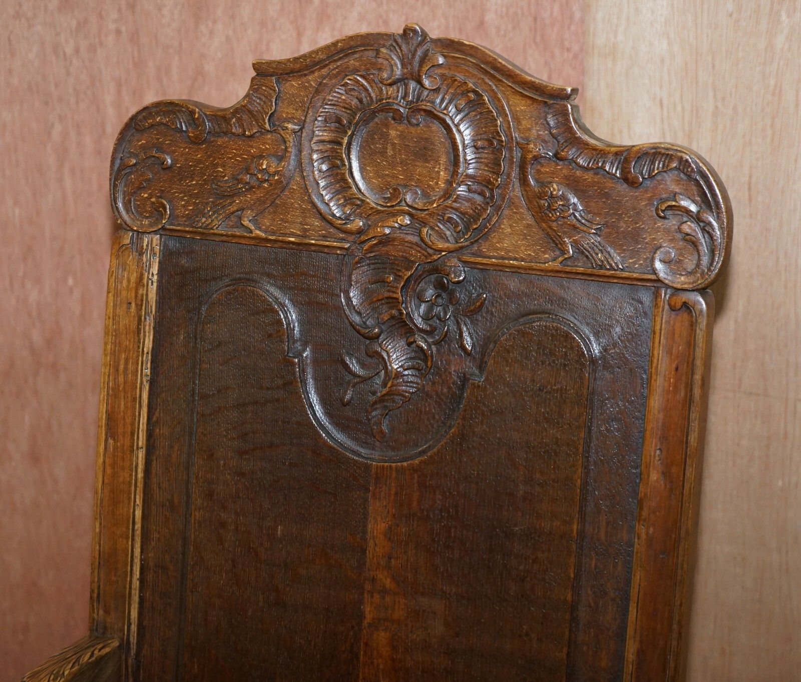 Lovely Original 18th Century Herve Liege Belgium Carved Wood Armchair Wainscot photo 3500.0