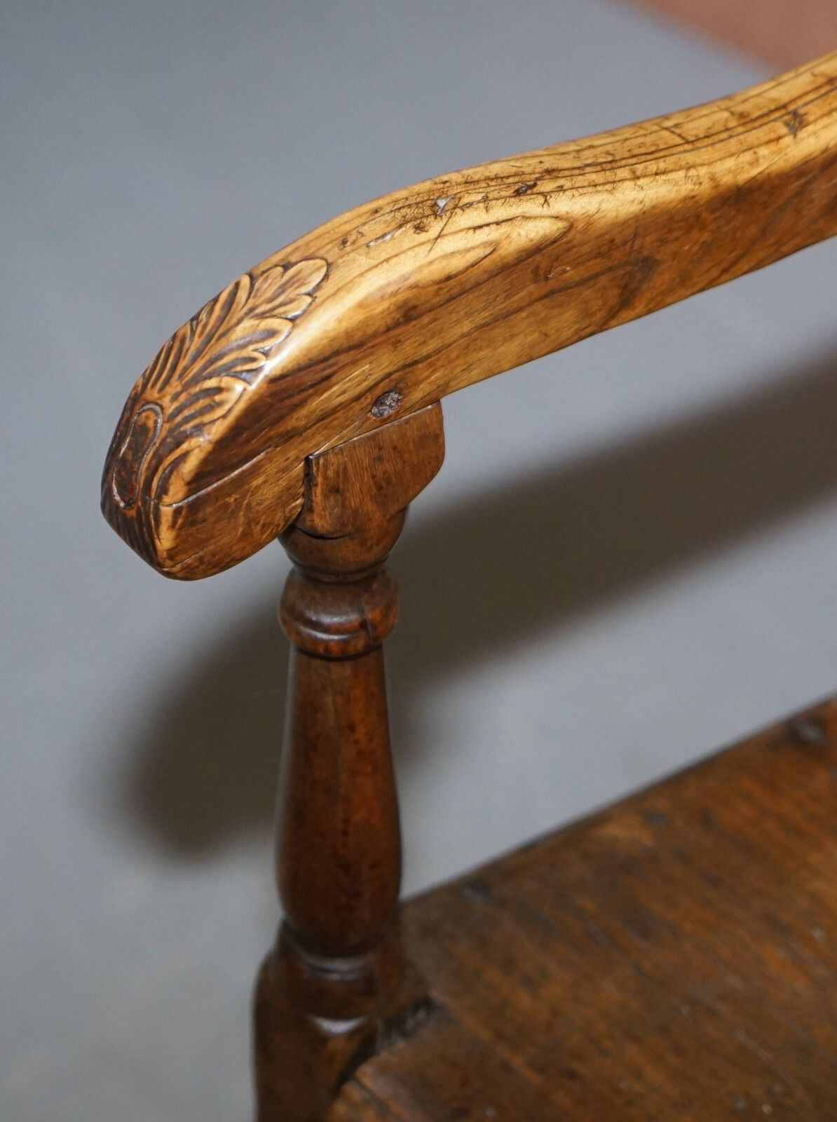 photo for sale Lovely Original 18th Century Herve Liege Belgium Carved Wood Armchair Wainscot