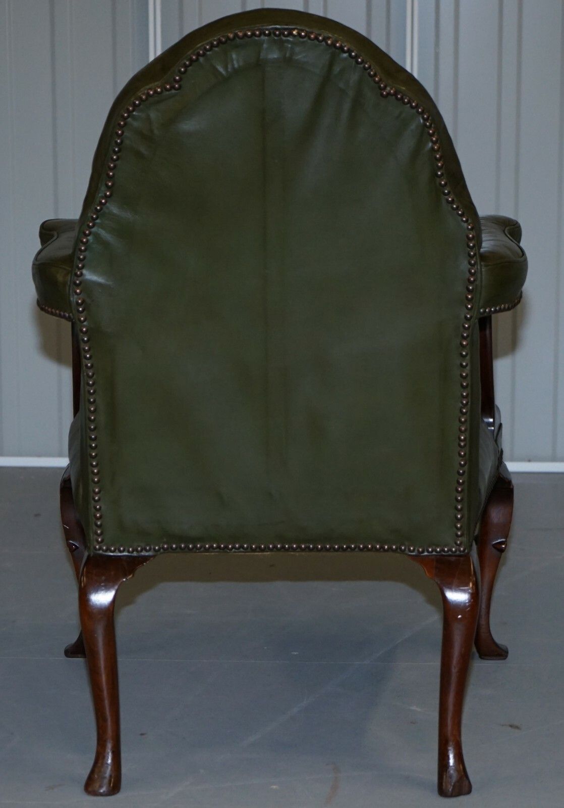 Furniture Circa 1800 Gothic Revival Georgian Irish Chesterfield Leather Carver Armchair photo