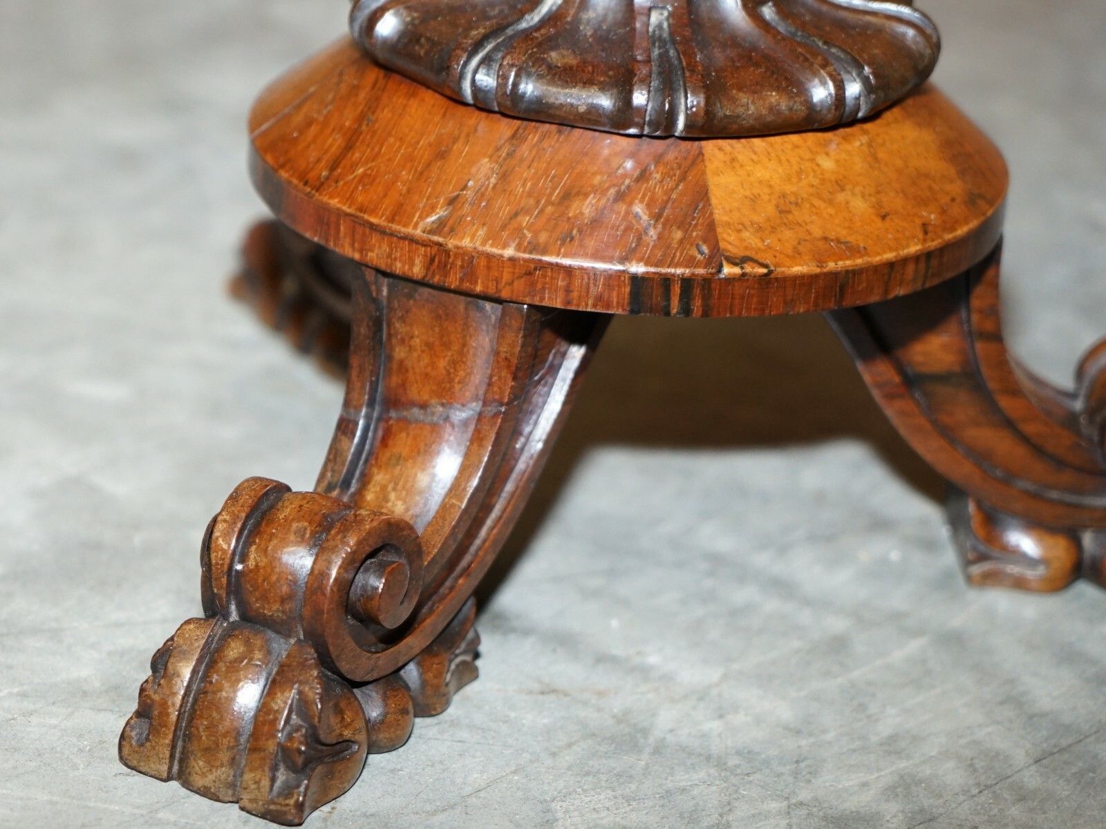 Antique William IV 1830 Rosewood Side Table + Grand Tour Cameo Display Case Top photo Furniture