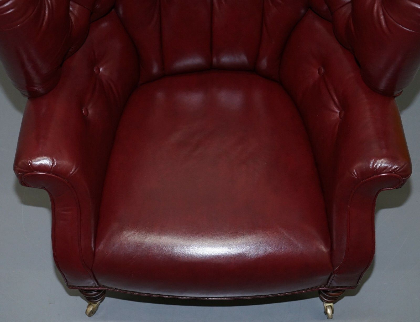 Rrp £7000 Oxblood Leather Baker Furniture Chesterfield Porters Barrel Armchair photo 3500.0