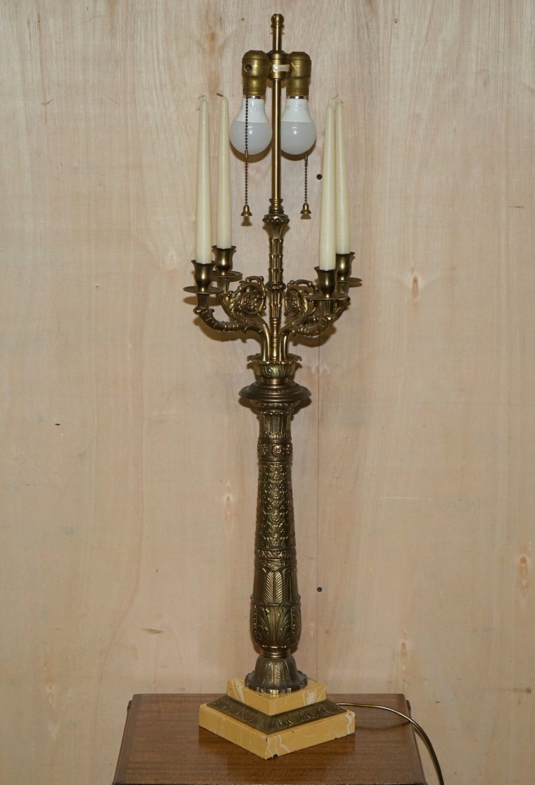 Pair Of Huge 105cm Tall Warren Kessler New York 4 Branch Candelabra Table Lamps photo Lighting