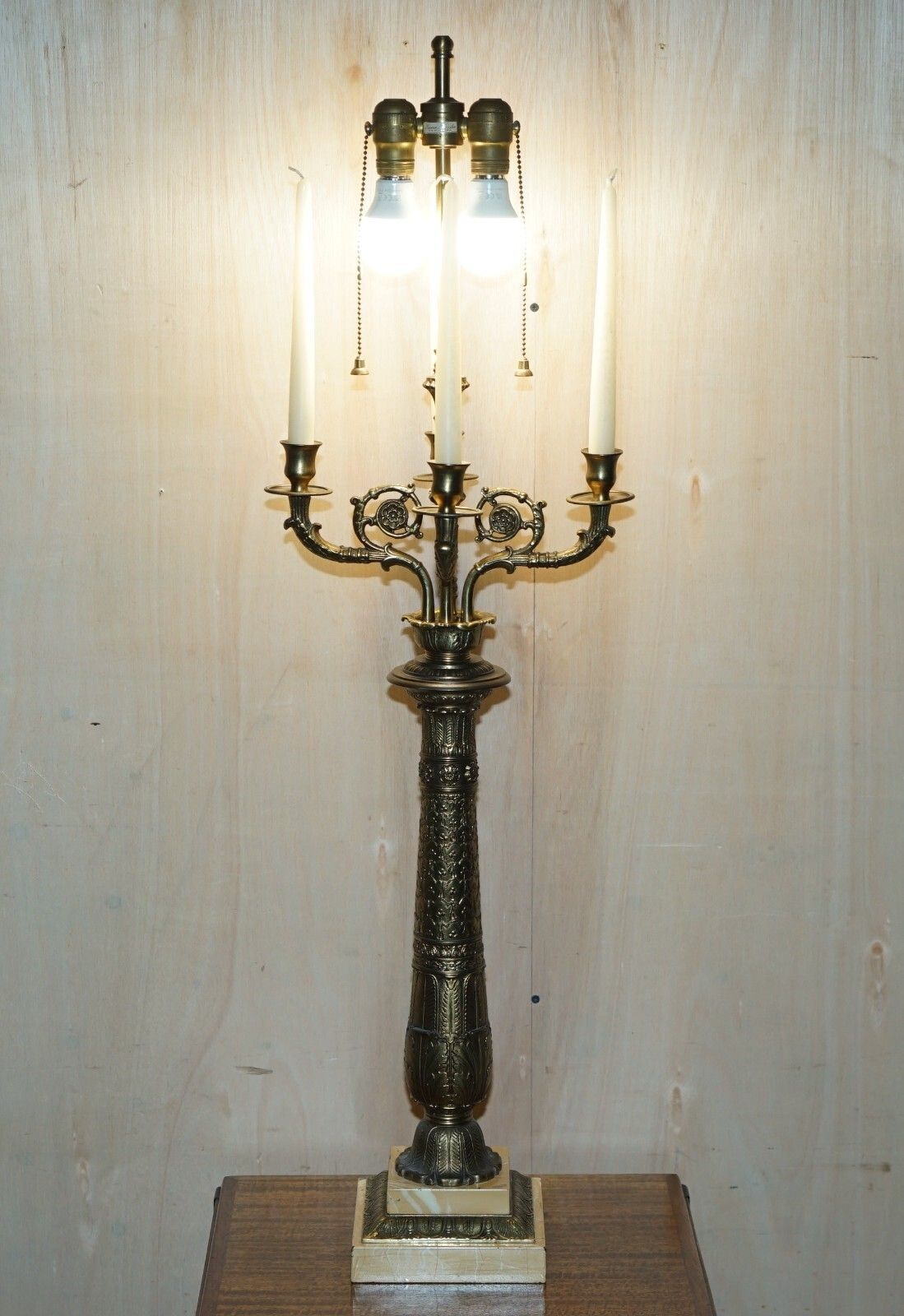Pair Of Huge 105cm Tall Warren Kessler New York 4 Branch Candelabra Table Lamps photo 3350.0