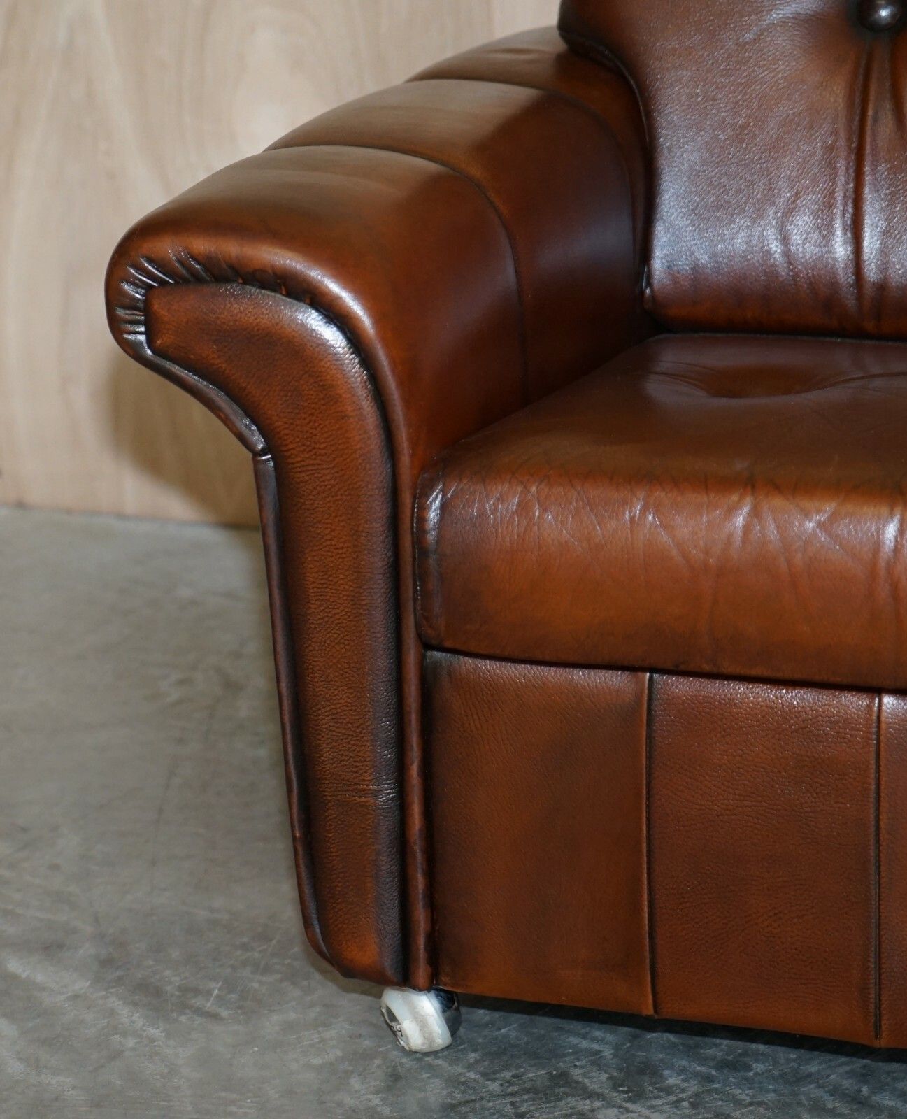 2950.0 Pair Of Fully Restored Vintage Dutch Mid Century Modern Brown Leather Armchairs photo