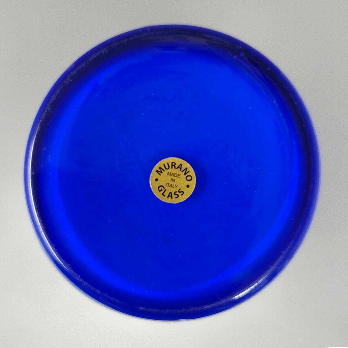 1960s Astonishing Blue Jackated Vase In Murano Glass. Made In Italy photo buy