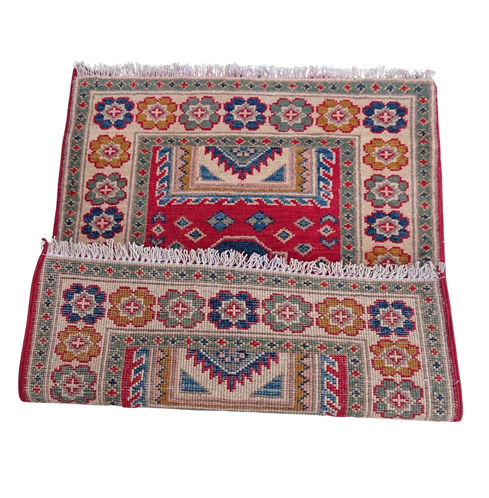 2x3 Colourful Kazak Afghan Traditional Hand Knotted Rug photo 138.0