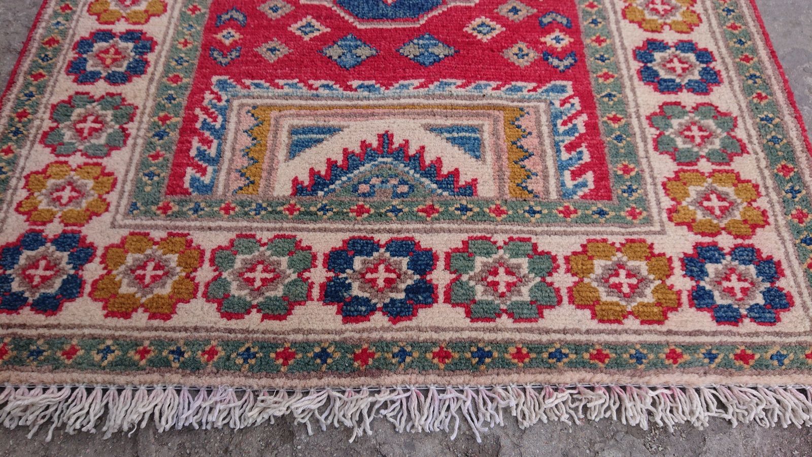 2x3 Colourful Kazak Afghan Traditional Hand Knotted Rug photo vintage