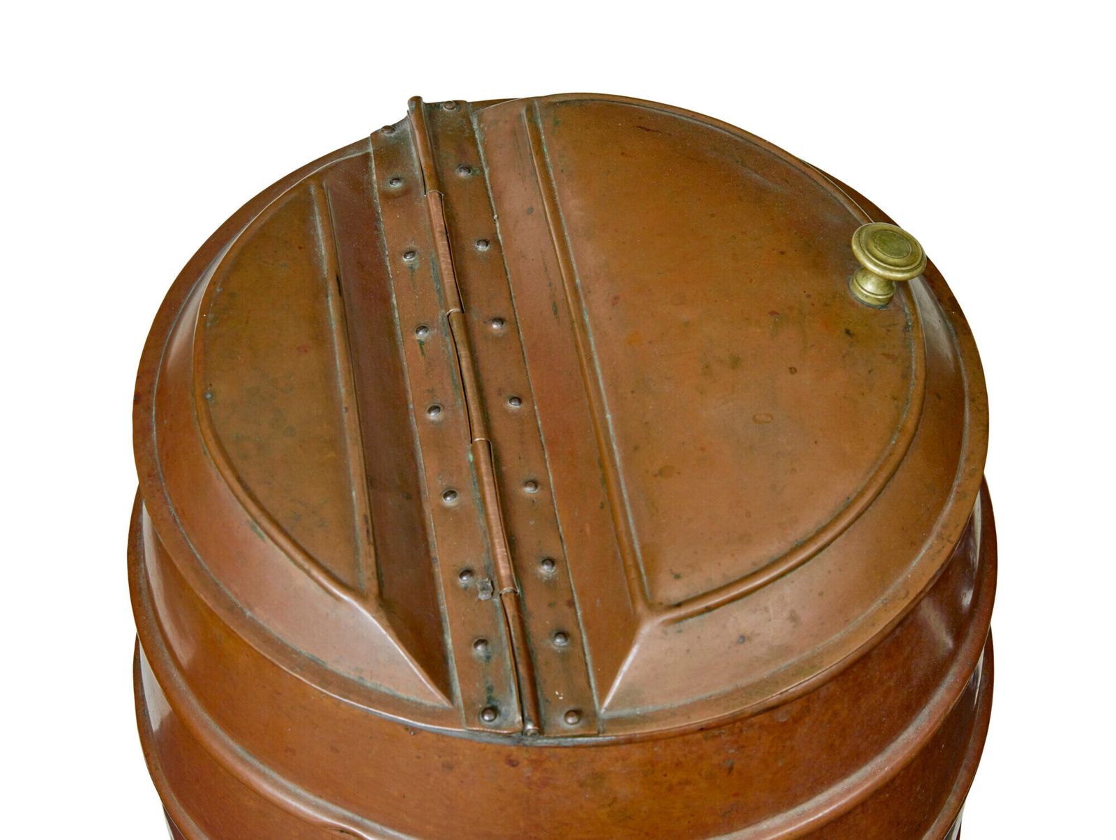 19th Century Copper And Brass Water Barrel photo Garden Decor
