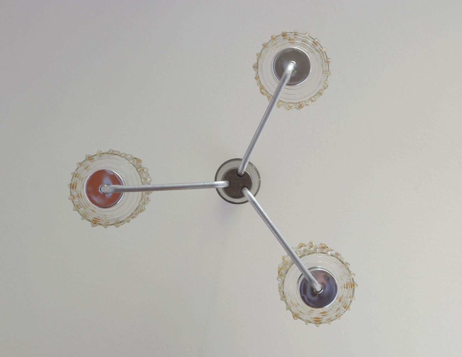 Vintage Pendant Light / Hanging Lamp / Chandelier / Mid Century Light Fixture / Retro 1960s Ceiling Light / Hand Blown Glass Lighting photo vinterior