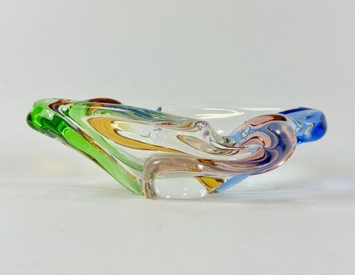 Rhapsody Glass Ashtray Attributed To Frantisek Zemek For Mstisov, 1960s photo vinterior