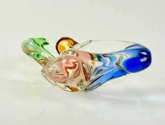 Rhapsody Glass Ashtray Attributed To Frantisek Zemek For Mstisov, 1960s photo buy