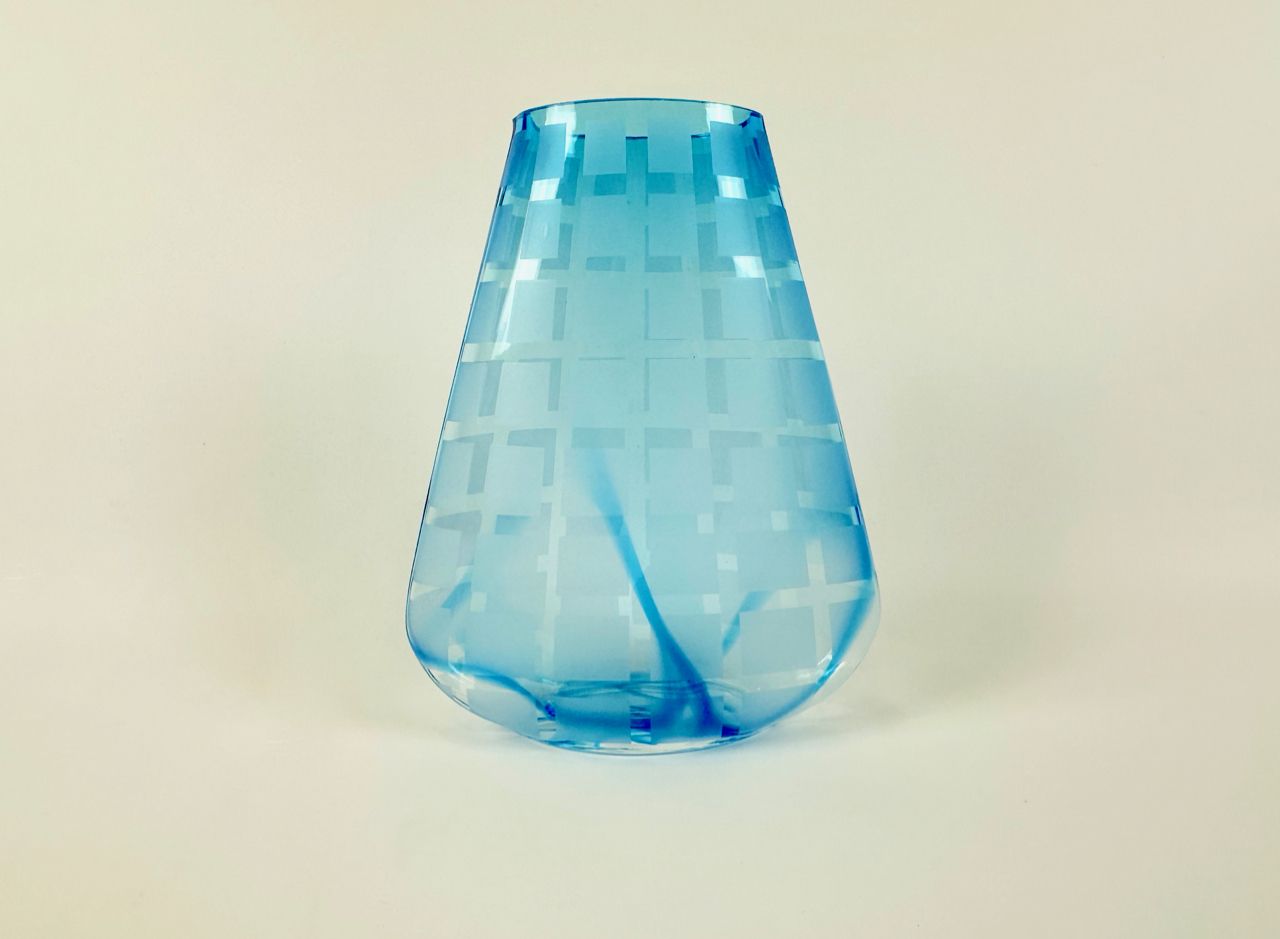 Mid Century Bohemian Geometric Vase, 1960s photo vintage