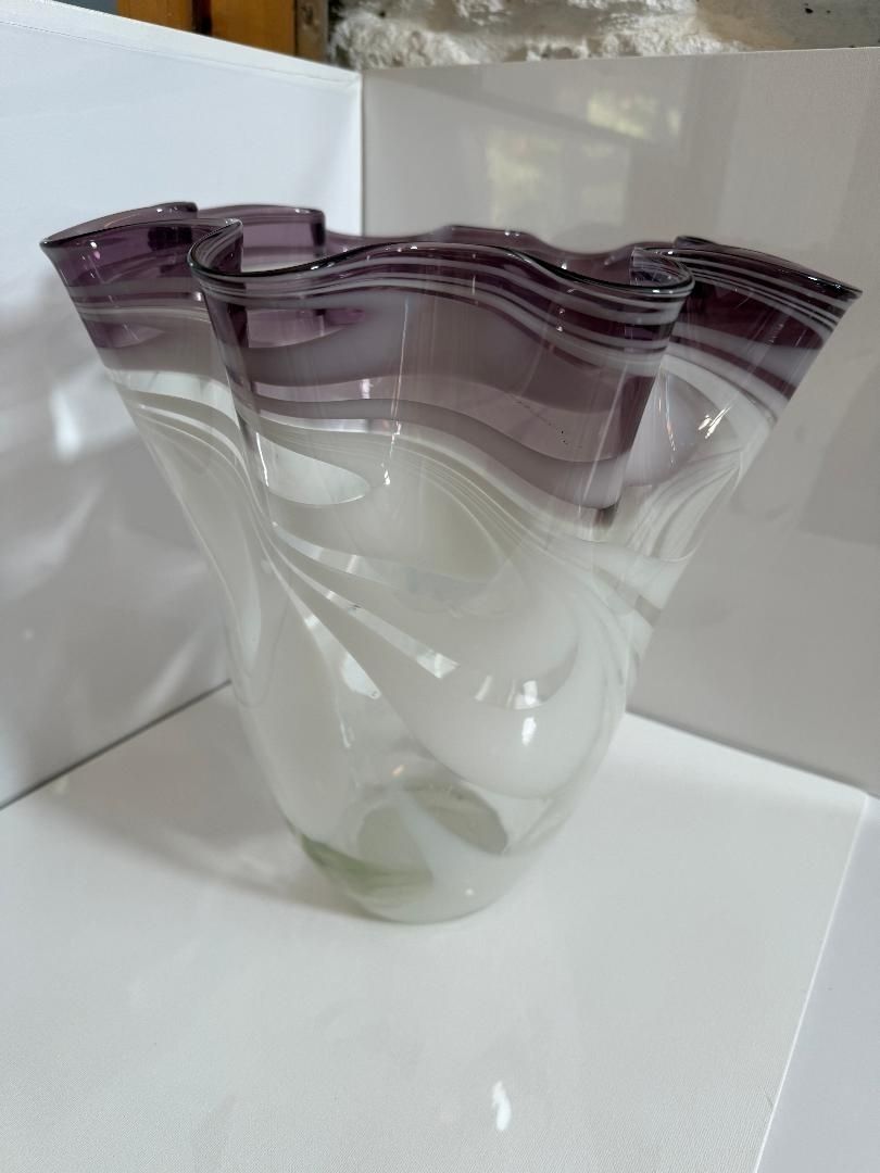 1970s Large Venetian Glass Vase photo Home Decor