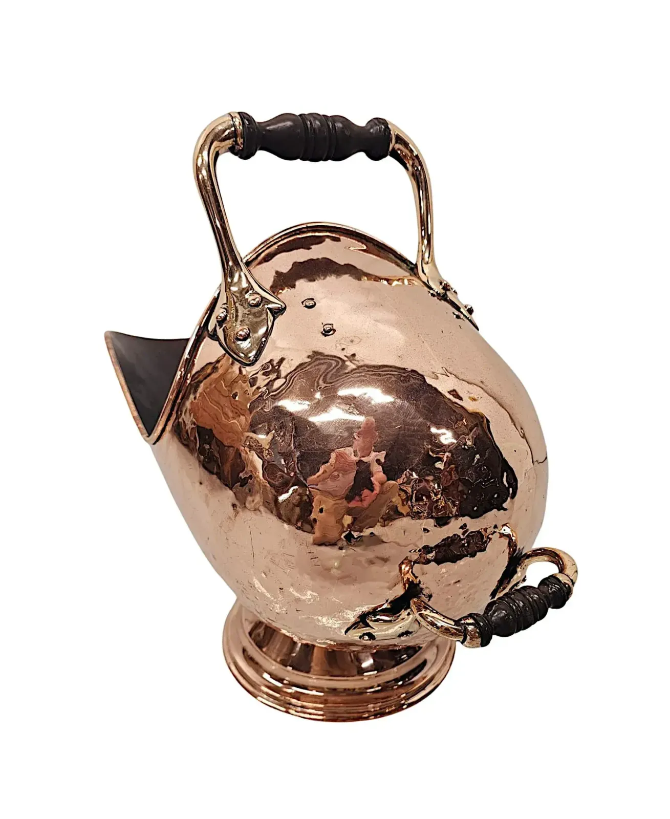 A Fabulous 19th Century Polished Copper And Brass Helmet Coal Scuttle photo 601.8242