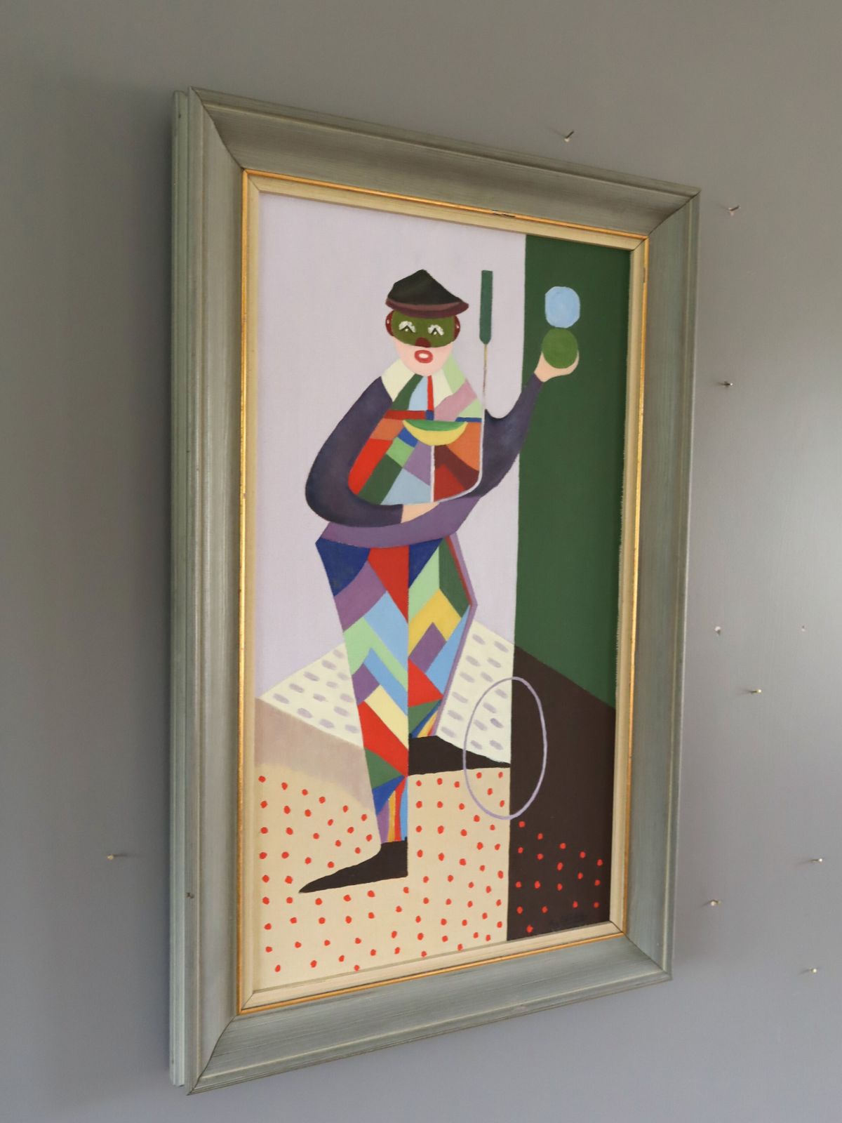 The Juggler Oil Painting, Mid 20th Century photo Art