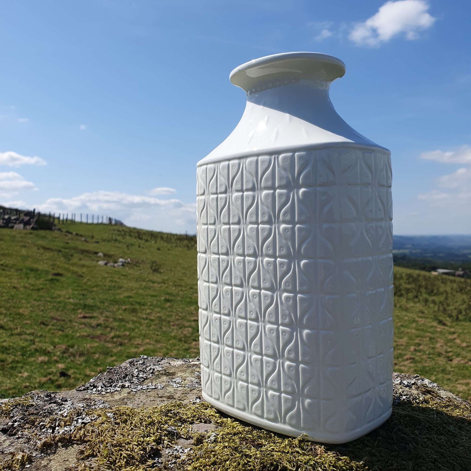 Gunnar Nylund For Rorstrand, Sweden. A White Ceramic Vase From The "Domino" Range. 1960s. photo furniture