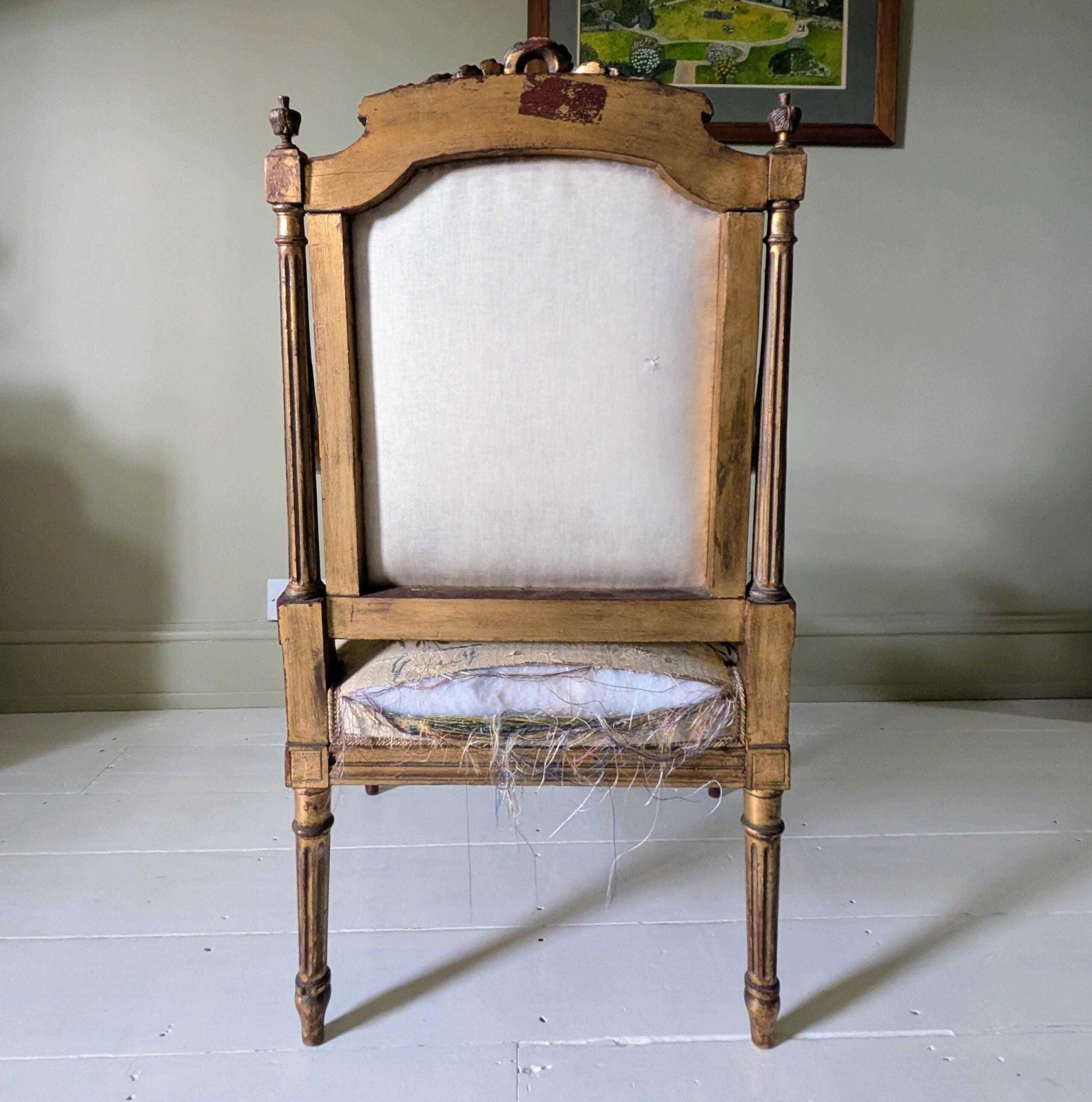 A Pair Of Antique French Carved Armchairs Or Fauteuil In Original Paint And Gilt C1900 photo 685.0
