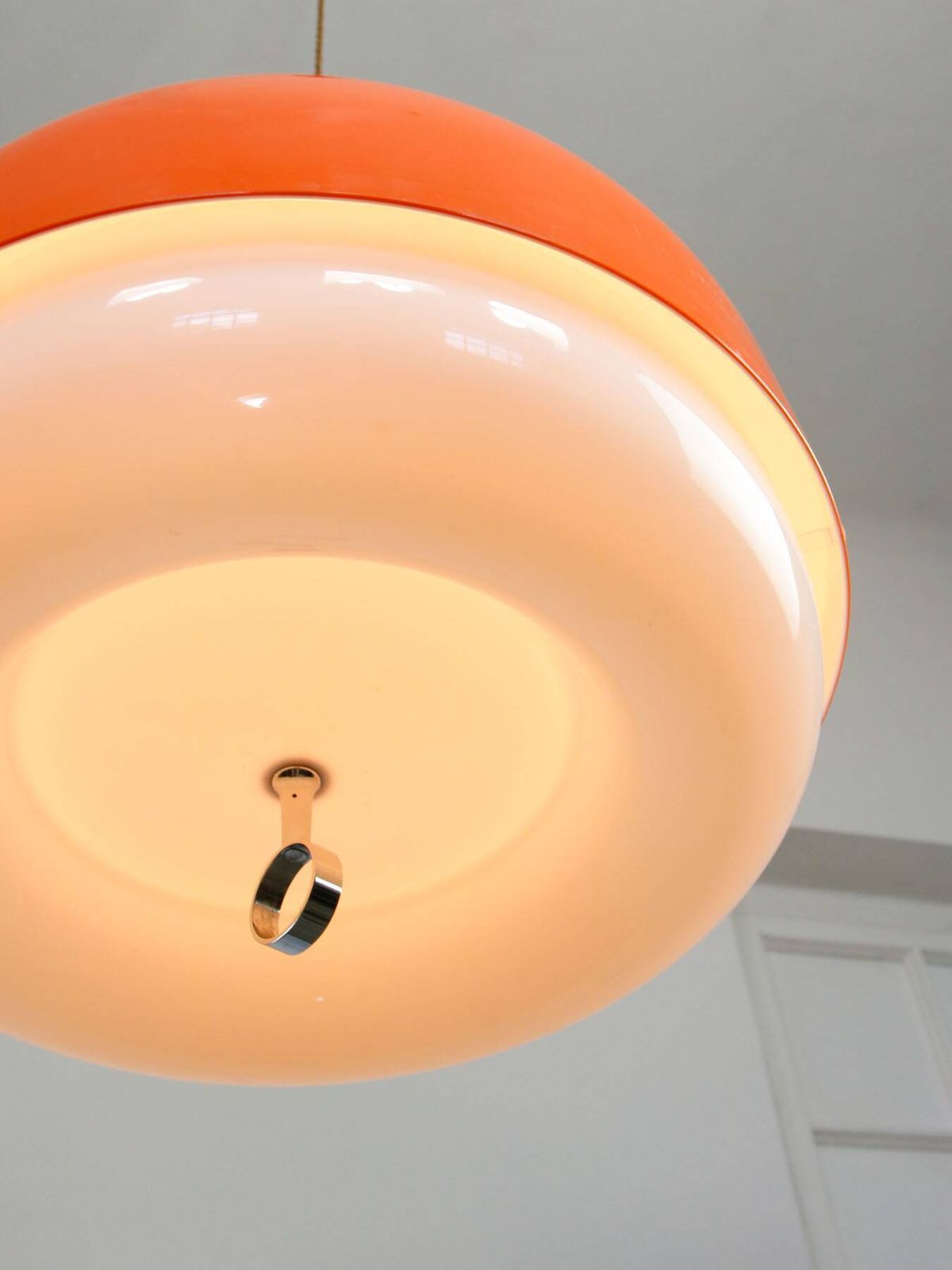 photo vinterior Rare Xxl Orange Medusa Pendant Lamp From Guzzini, 1970s