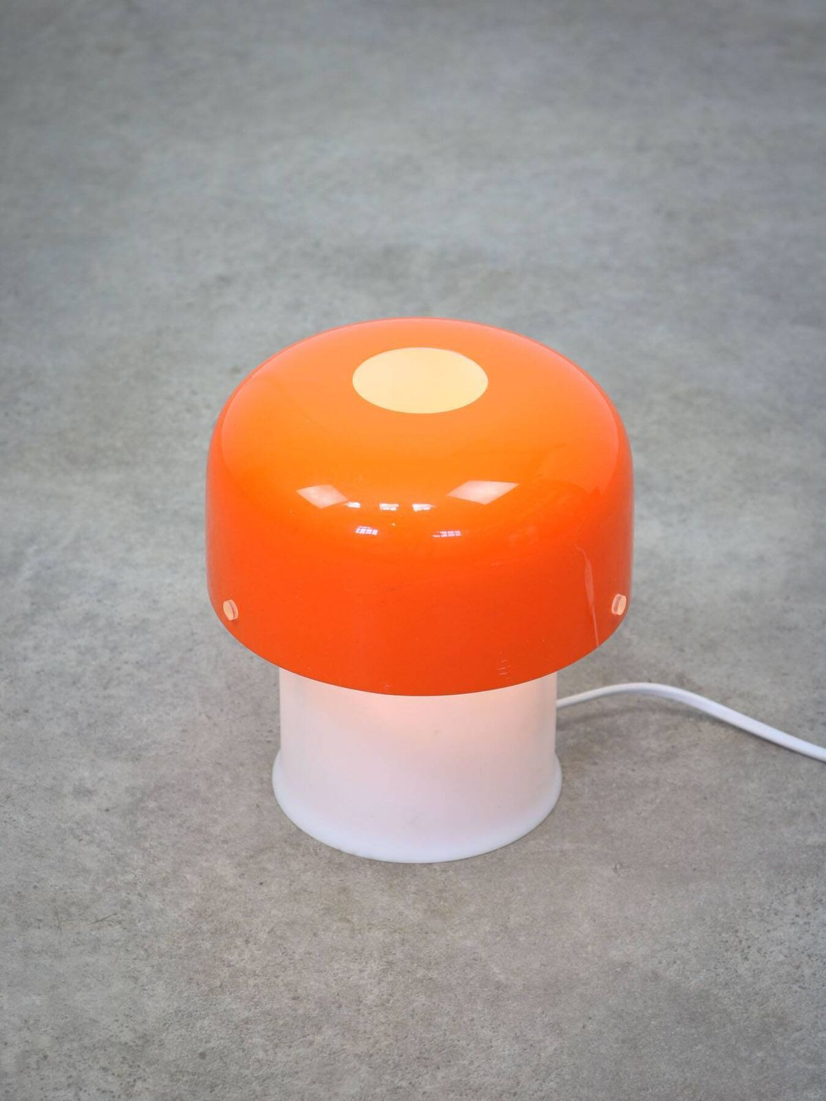 Rare Orange Mushroom Table Lamp By Luigi Massoni For Guzzini, 1970s photo for sale