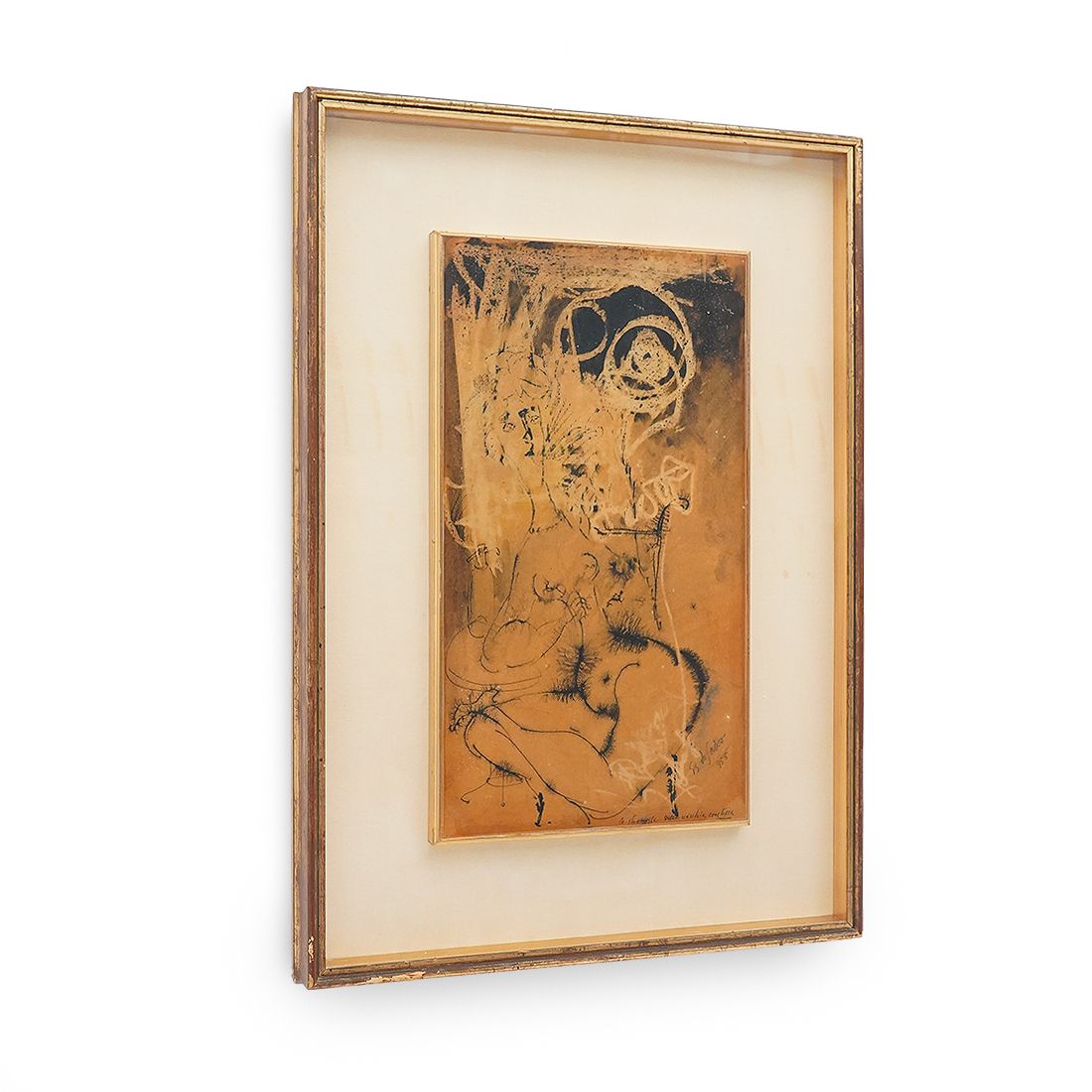 Giovanni Battista De Salvo, Ink On Masonite, 1950s photo furniture