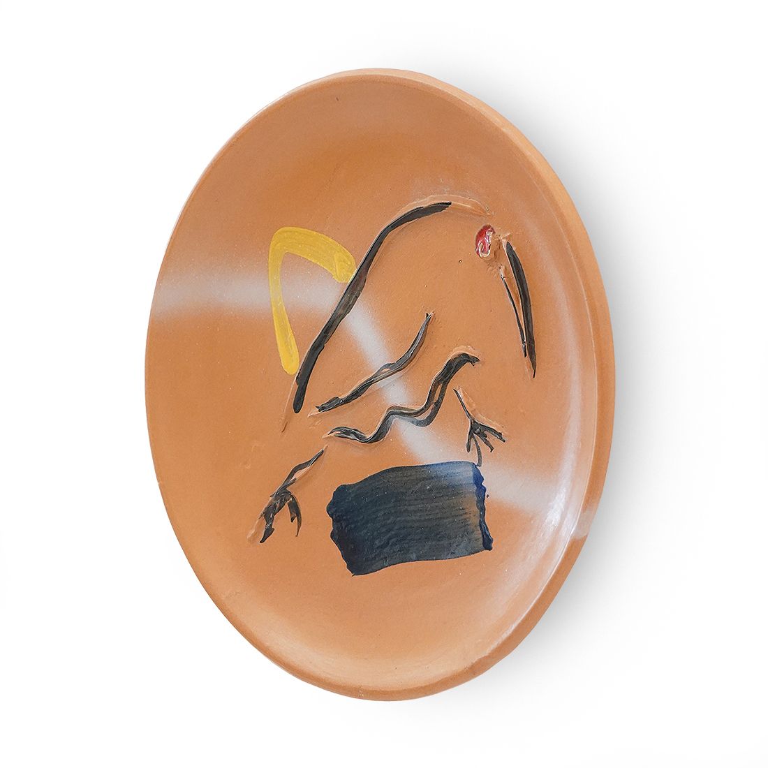 Sergio Dangelo, “Kiwi Landscape” Ceramic Plate For Mazzotti Albisola, 1980s photo vinterior