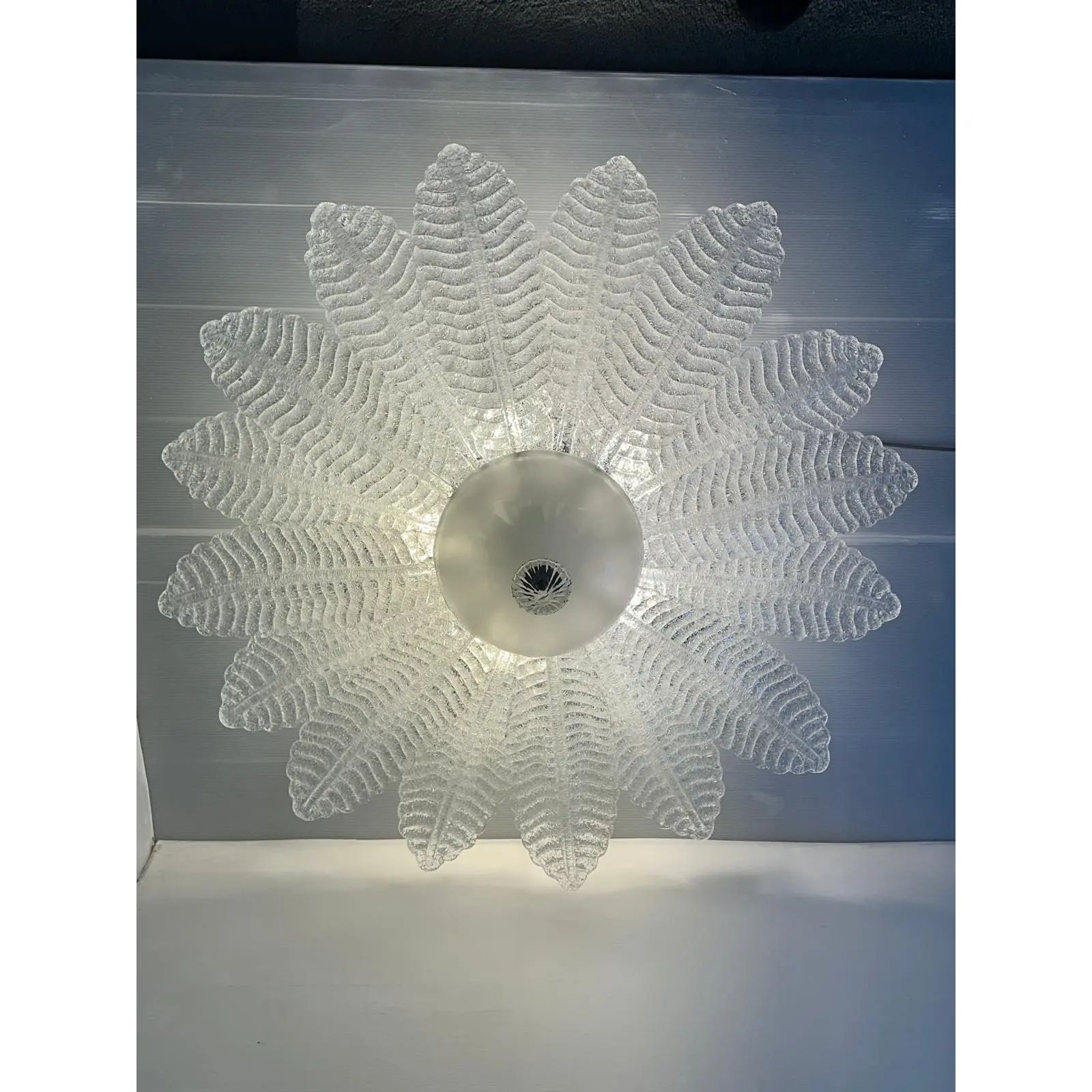 Lot Of 2 Murano Glass Sputnik Chandelier Flush Mount, Mazzega Zuccheri Venini Barovier Style photo vinterior