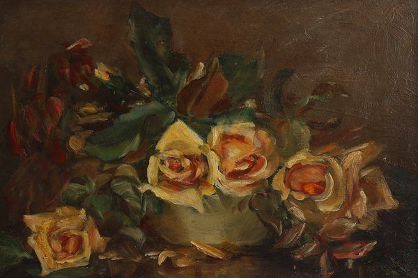 French Artist, Still Life Of A Vase With Flowers, 1940s, Oil On Canvas, Framed photo furniture