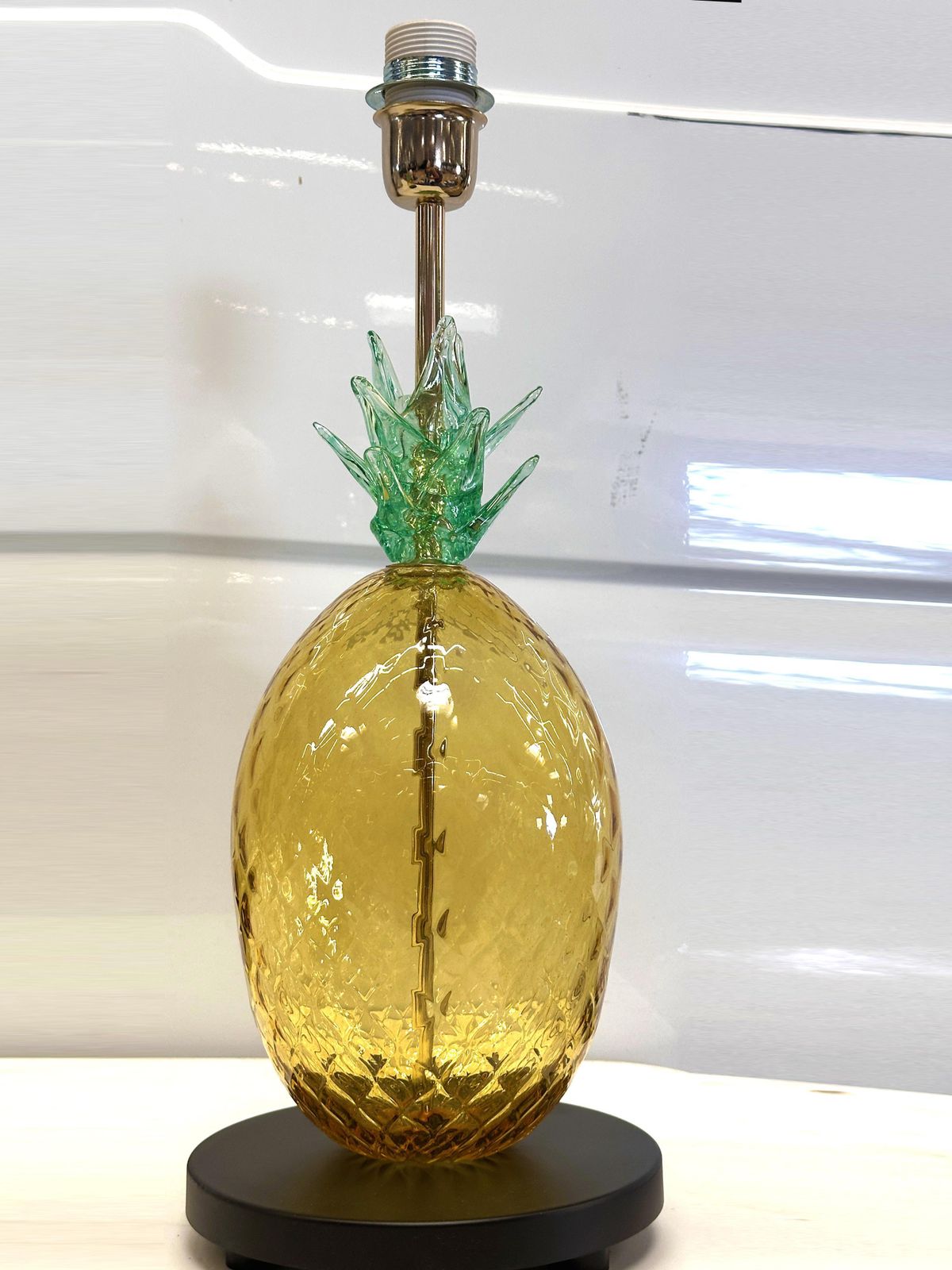 Set Of Two Contemporary Italian "Ananas" Murano Glass Table Lamps photo 2958.0