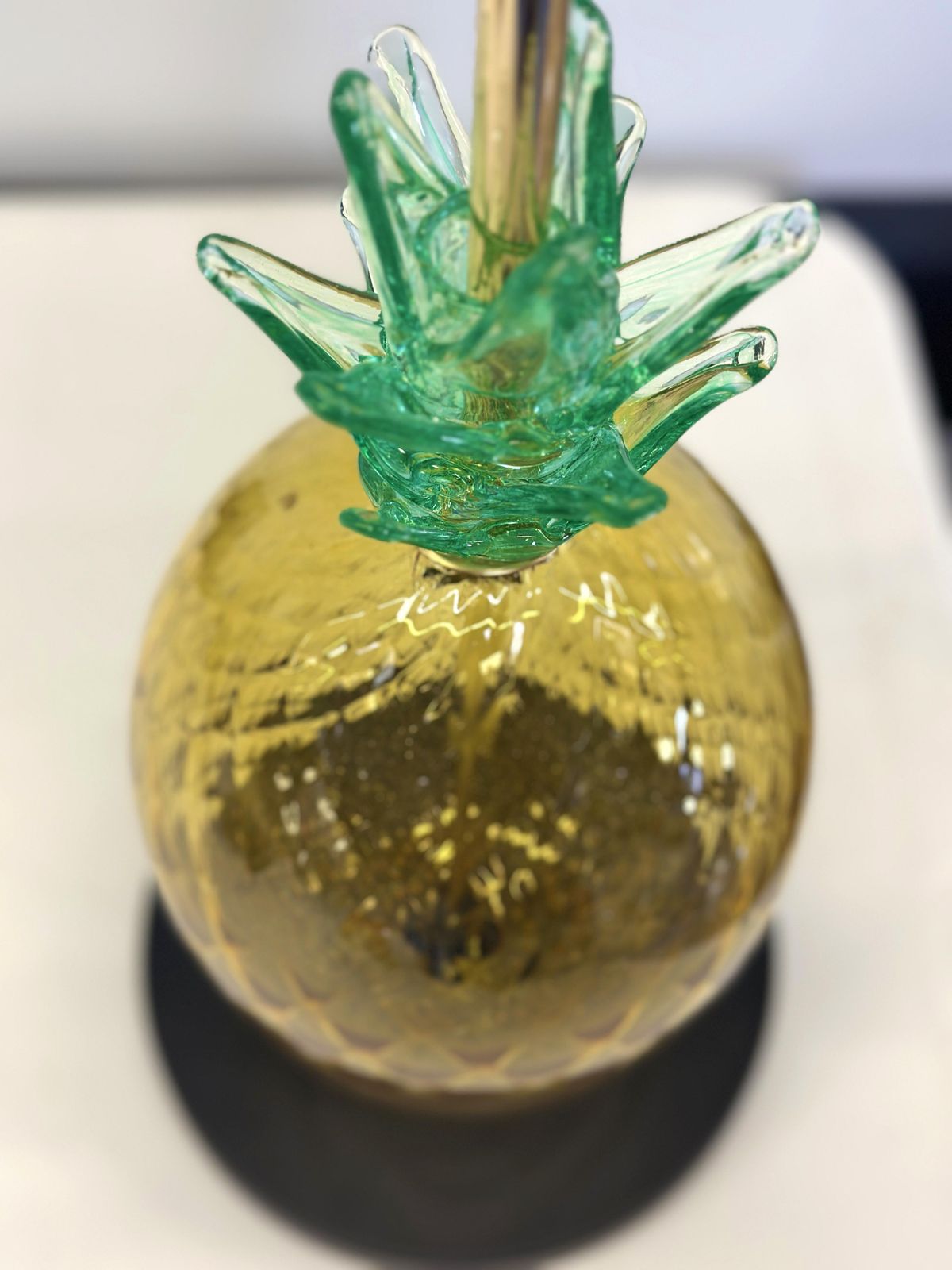 Set Of Two Contemporary Italian "Ananas" Murano Glass Table Lamps photo buy