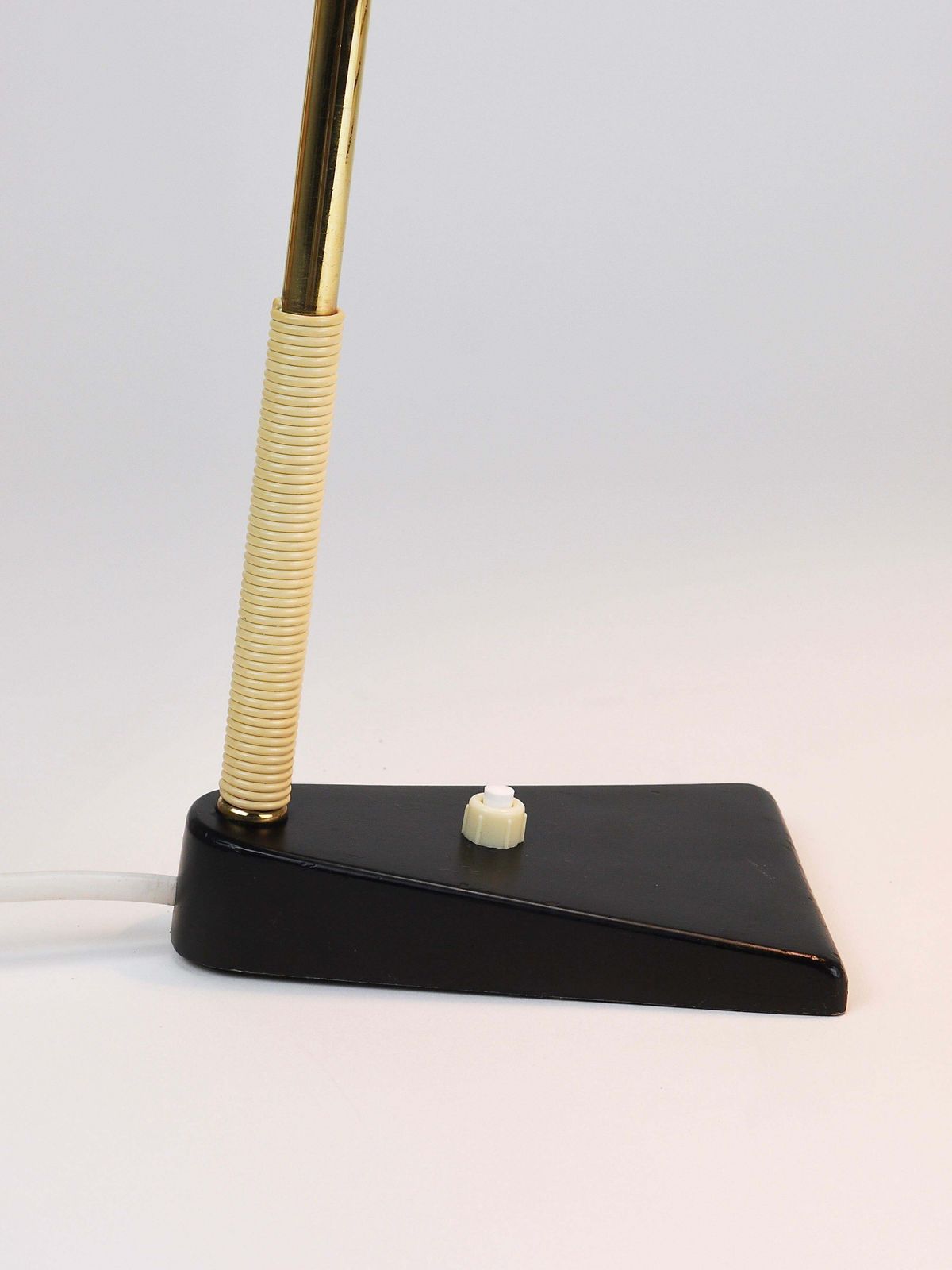 J.T. Kalmar Yellow Table Desk Side Lamp, Brass & Iron, Vienna, Austria, 1950s photo 1659.0