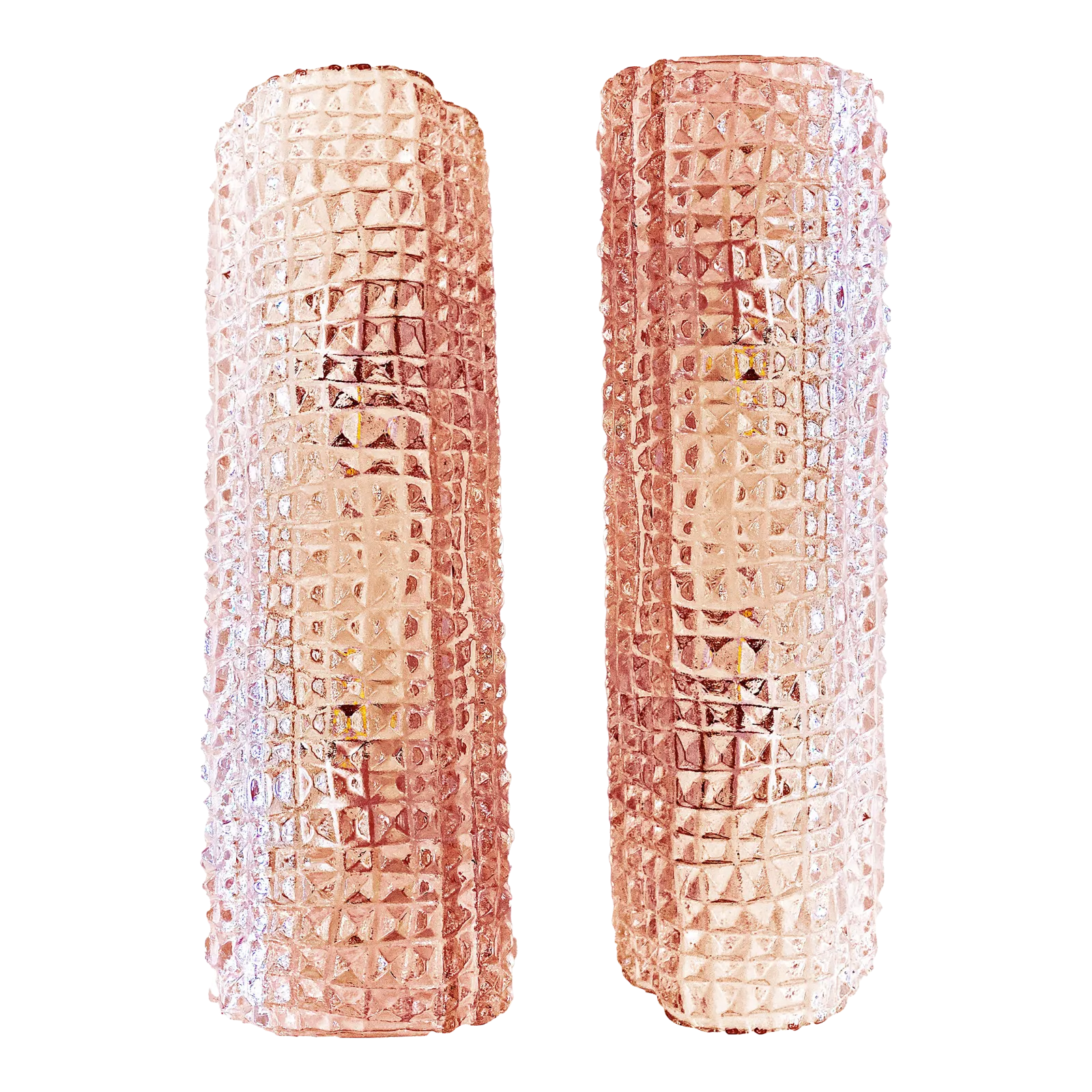 Modern Organic Pink "Cocodrile" Murano Glass Wall Sconces Set Of Two