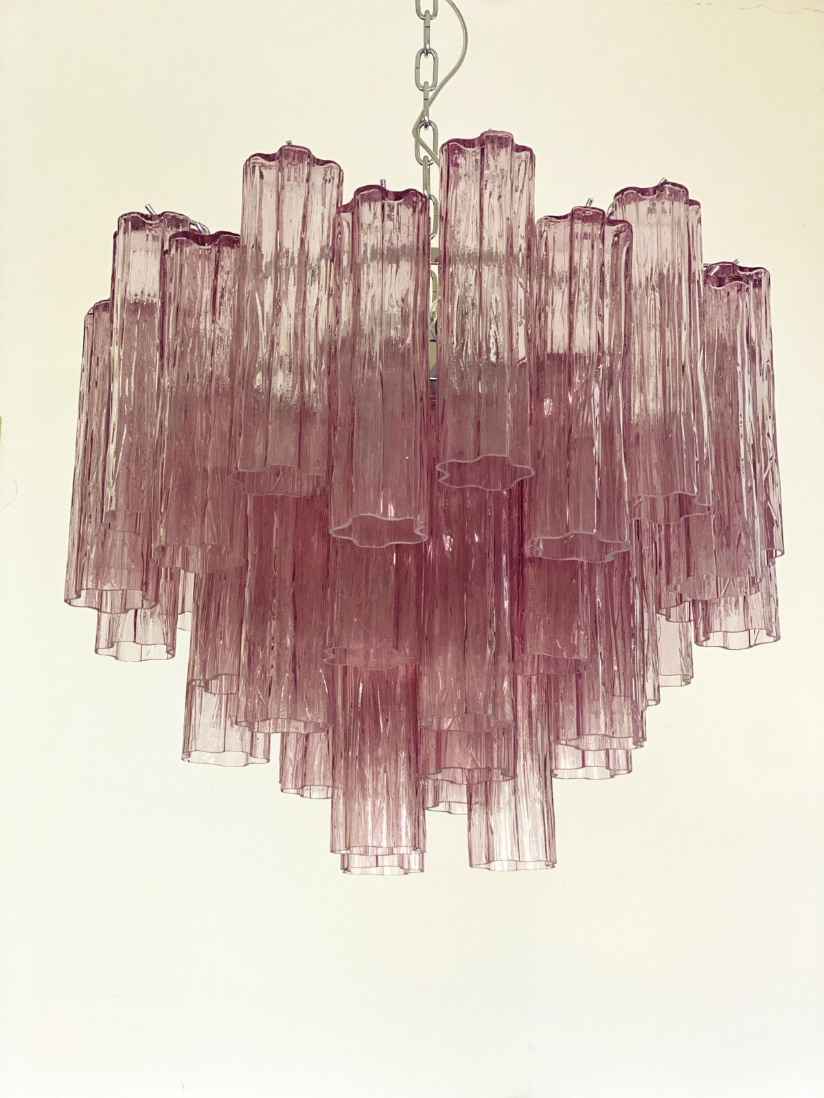 Violet Ametista “Tronchi” Murano Glass Chandelier photo vintage