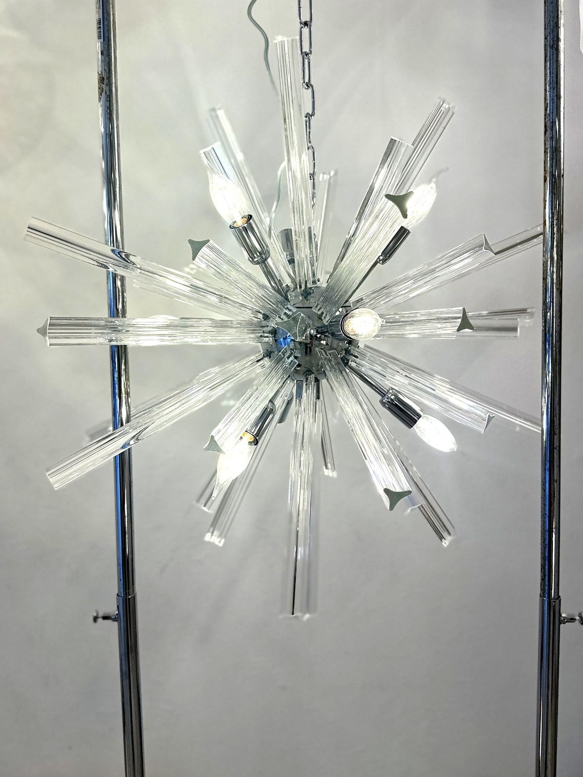 Sputnik “Triedro” Murano Glass Chandelier In Venini Style photo for sale