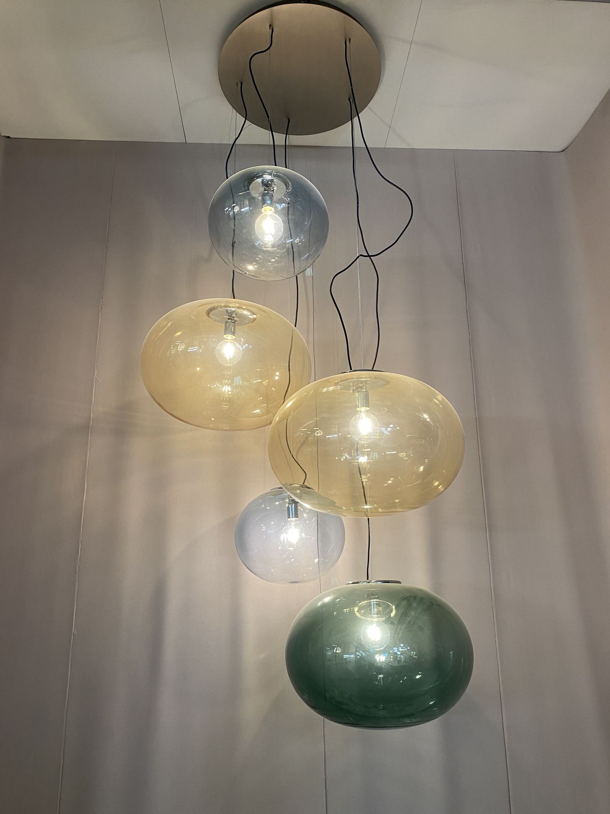 Italian Murano Style Glass Sputnik Chandelier Flush Mount With Big Spheres Multicolors photo Lighting