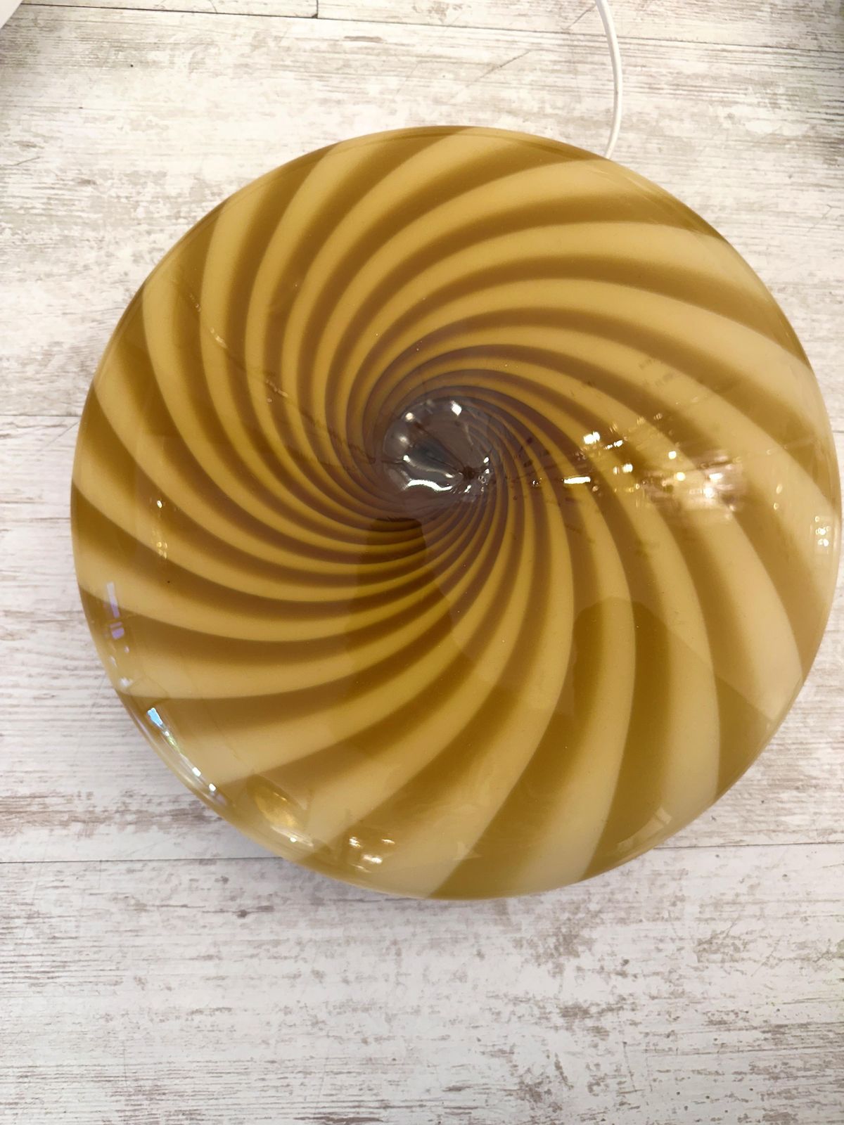 Italian Milky White And Green Swirls Murano Glass Flush Mount Or Wall Sconce photo buy