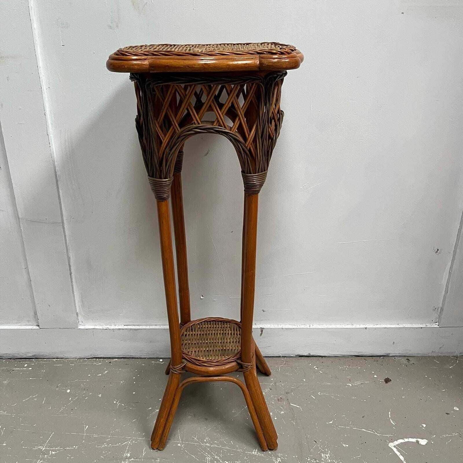 Vintage Bentwood And Wicker Plant Holder/ Jardiniere Stand photo furniture