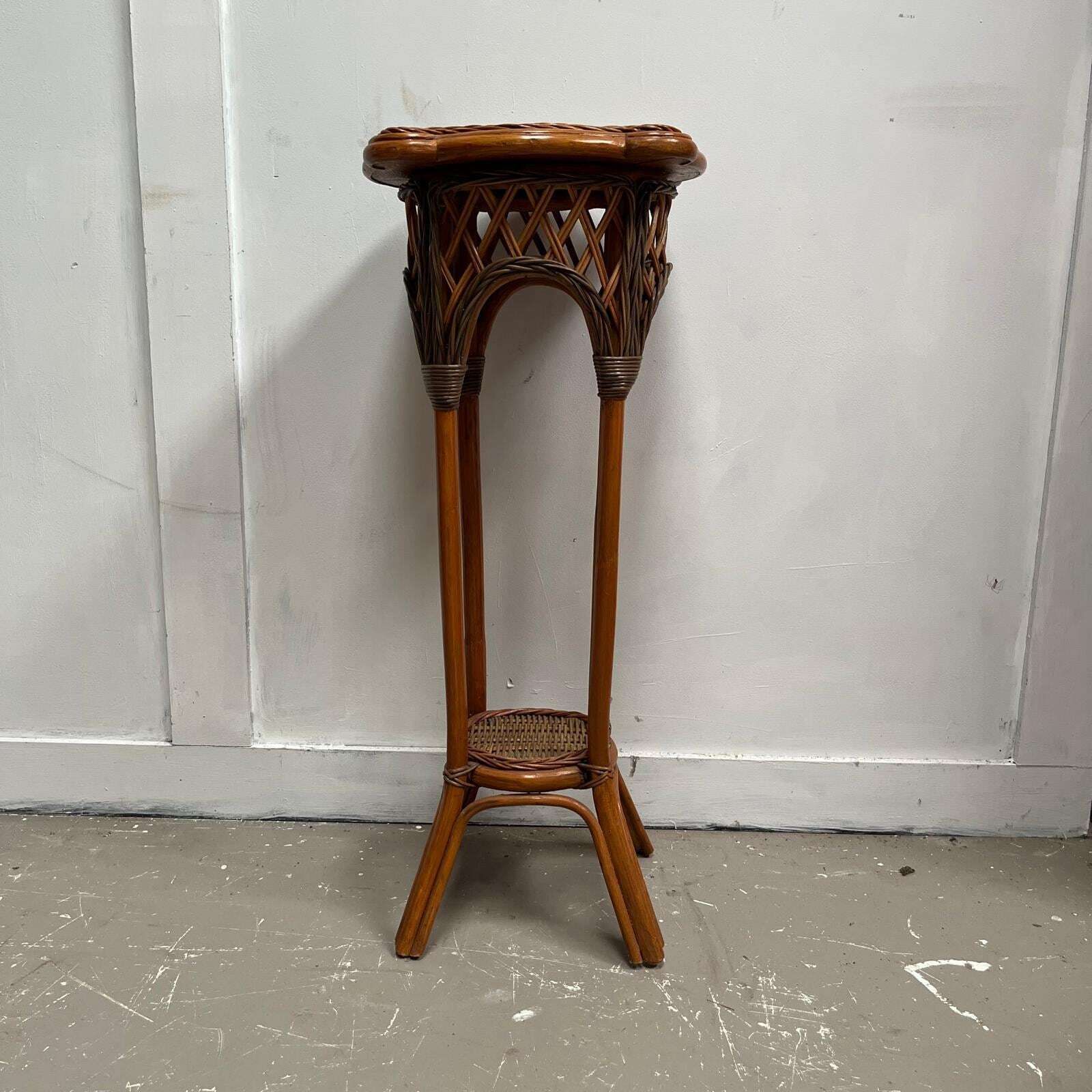 Vintage Bentwood And Wicker Plant Holder/ Jardiniere Stand photo buy